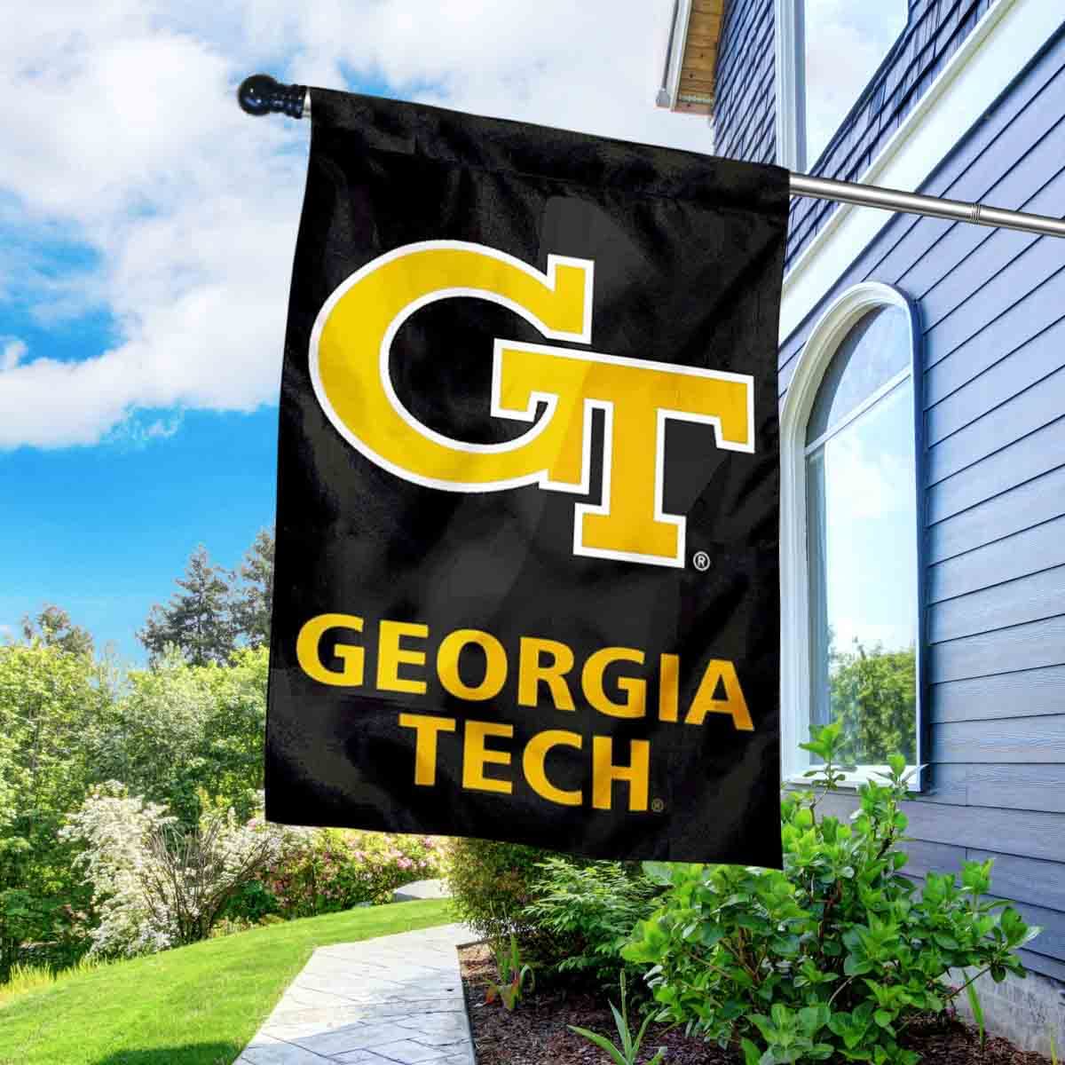 Georgia Tech Banner Flag with Flag Pole Set - Sports Collectibles, Sports Memorabilia, Sports Fan Shop, Sports Gifts