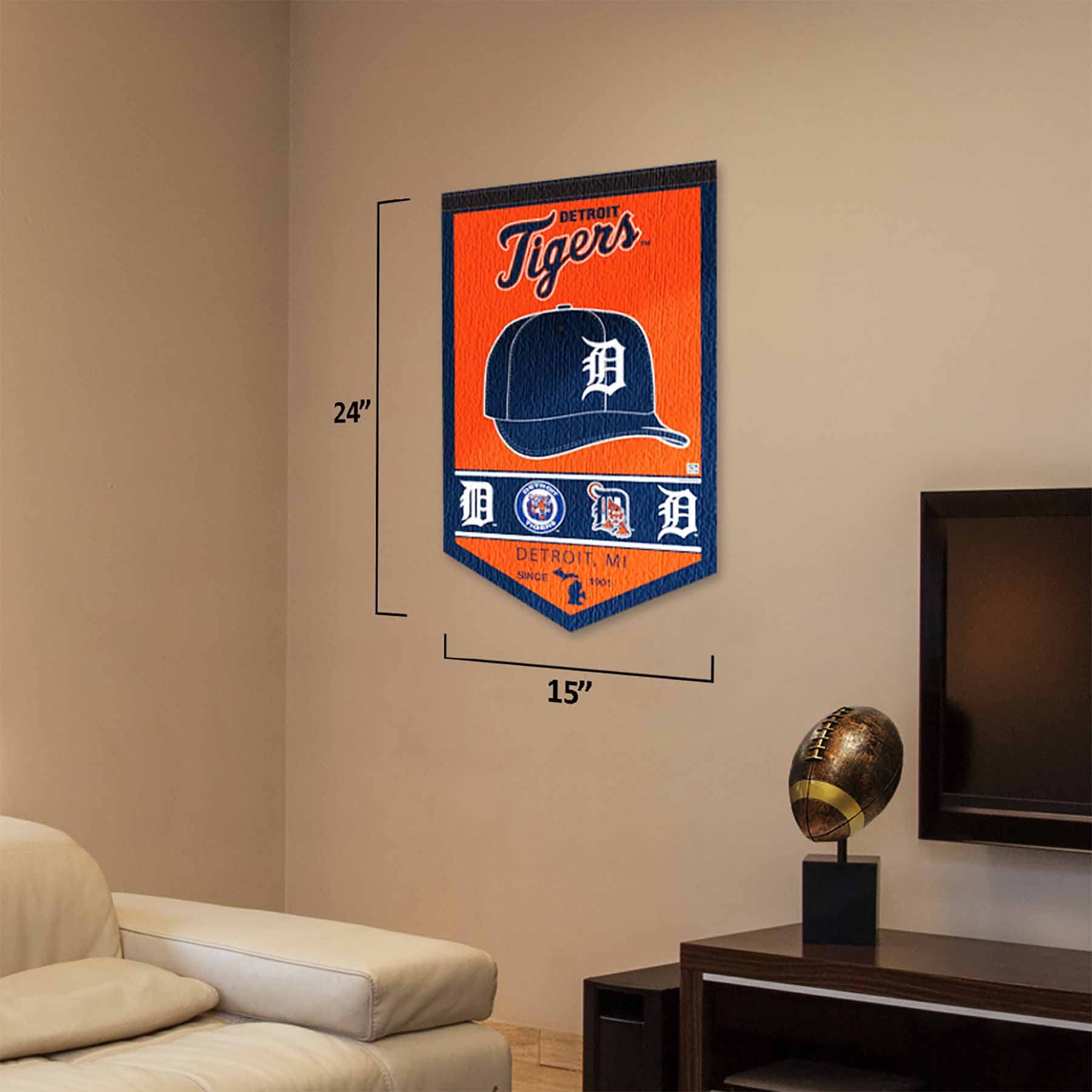 WinCraft Detroit Tigers Heritage History Banner Pennant - Sports Collectibles, Sports Memorabilia, Sports Fan Shop, Sports Gifts