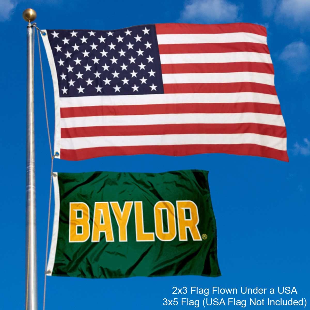 College Flags & Banners Co. Baylor Bears Wordmark Small 2x3 Foot Flag - Sports Collectibles, Sports Memorabilia, Sports Fan Shop, Sports Gifts