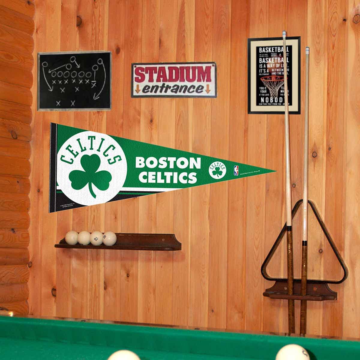 WinCraft Boston Celtics Pennant Full Size 12 in X 30 in - Sports Collectibles, Sports Memorabilia, Sports Fan Shop, Sports Gifts