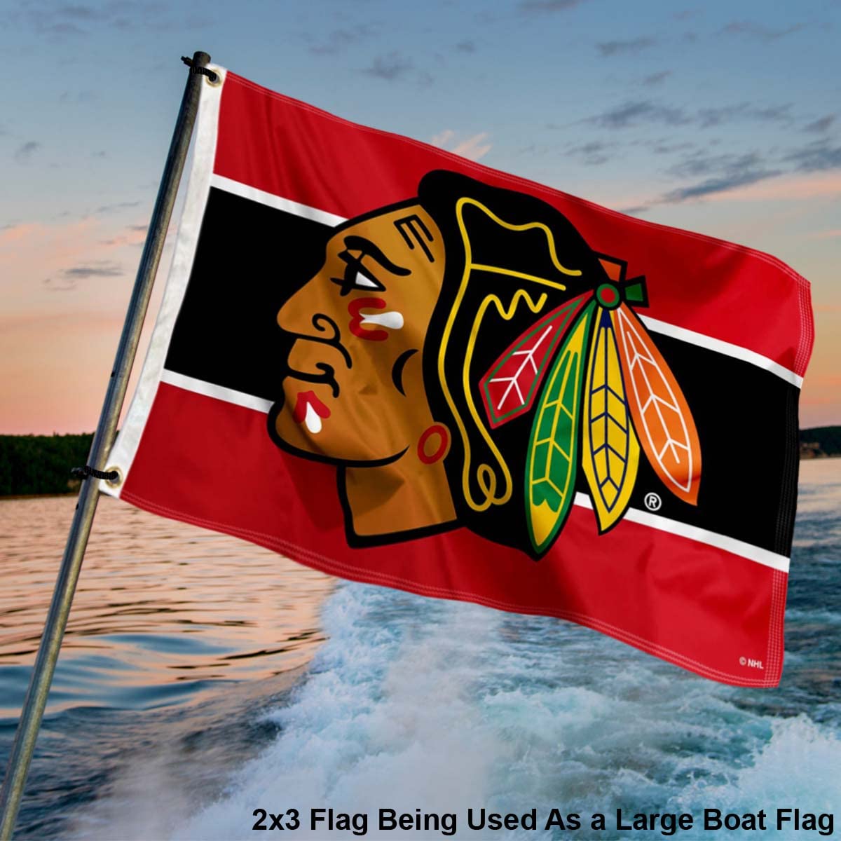 WinCraft Chicago Blackhawks Small 2x3 Foot Banner Flag - Sports Collectibles, Sports Memorabilia, Sports Fan Shop, Sports Gifts