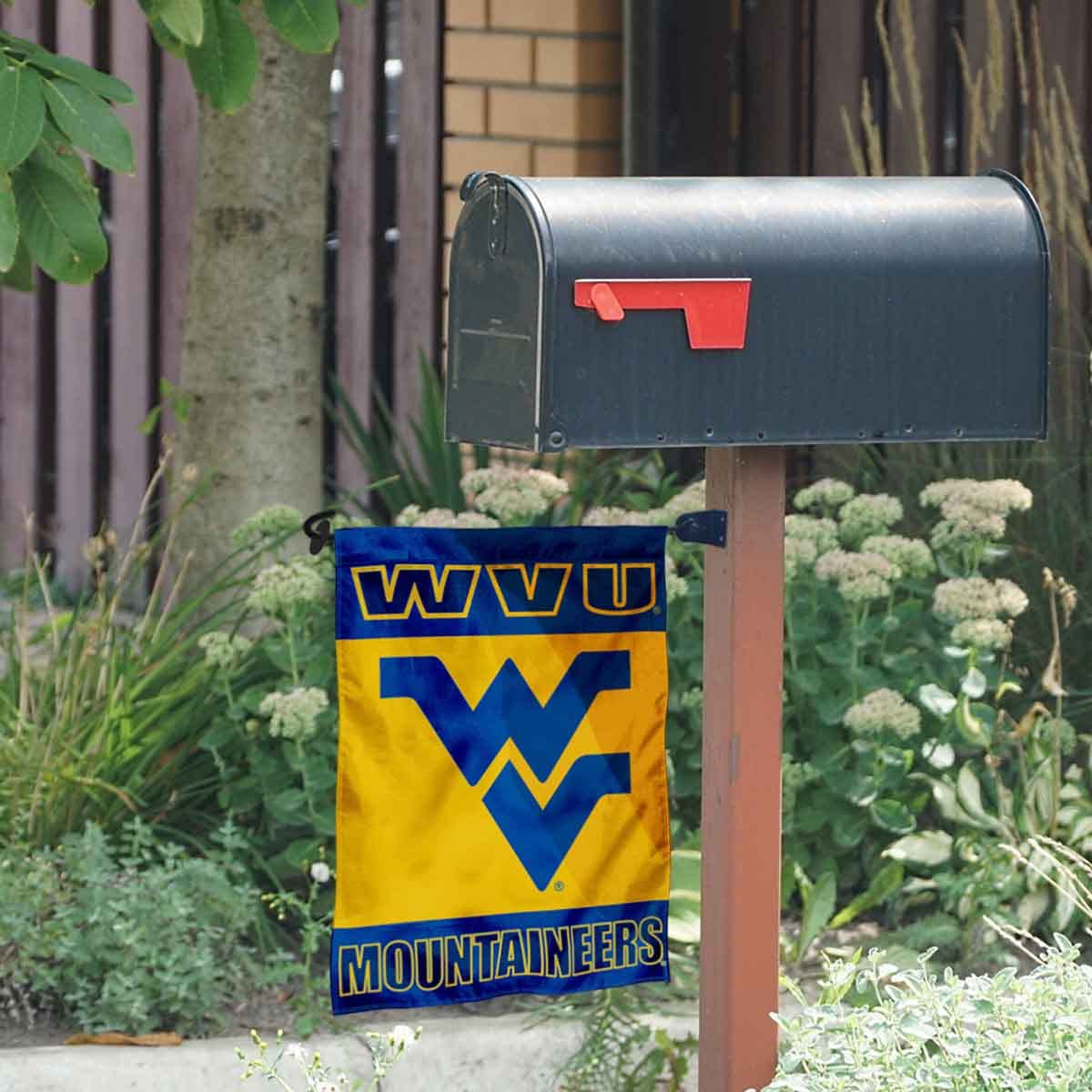 College Flags & Banners Co. WVU Yard Flag and Mailbox Post Pole Mount Holder Set - Sports Collectibles, Sports Memorabilia, Sports Fan Shop, Sports Gifts
