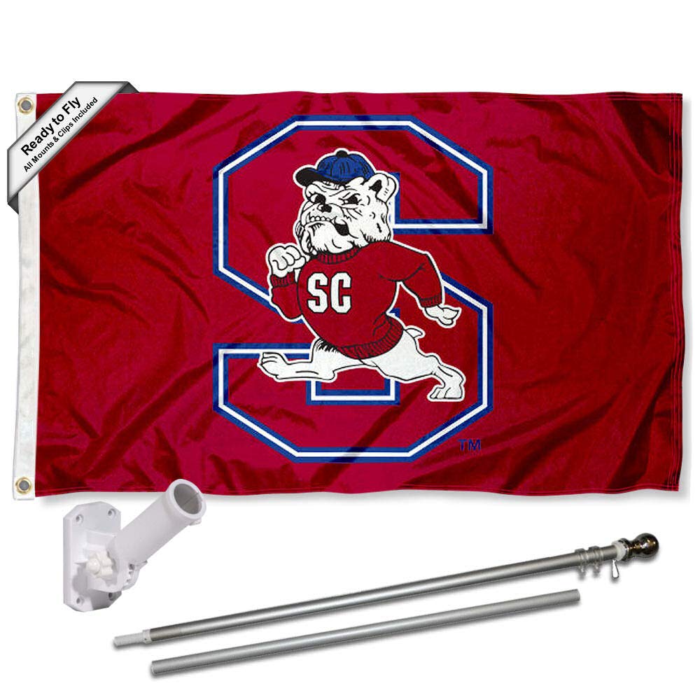 College Flags & Banners Co. South Carolina State Bulldogs Flag and Pole Bracket Mount Bundle - Sports Collectibles, Sports Memorabilia, Sports Fan Shop, Sports Gifts