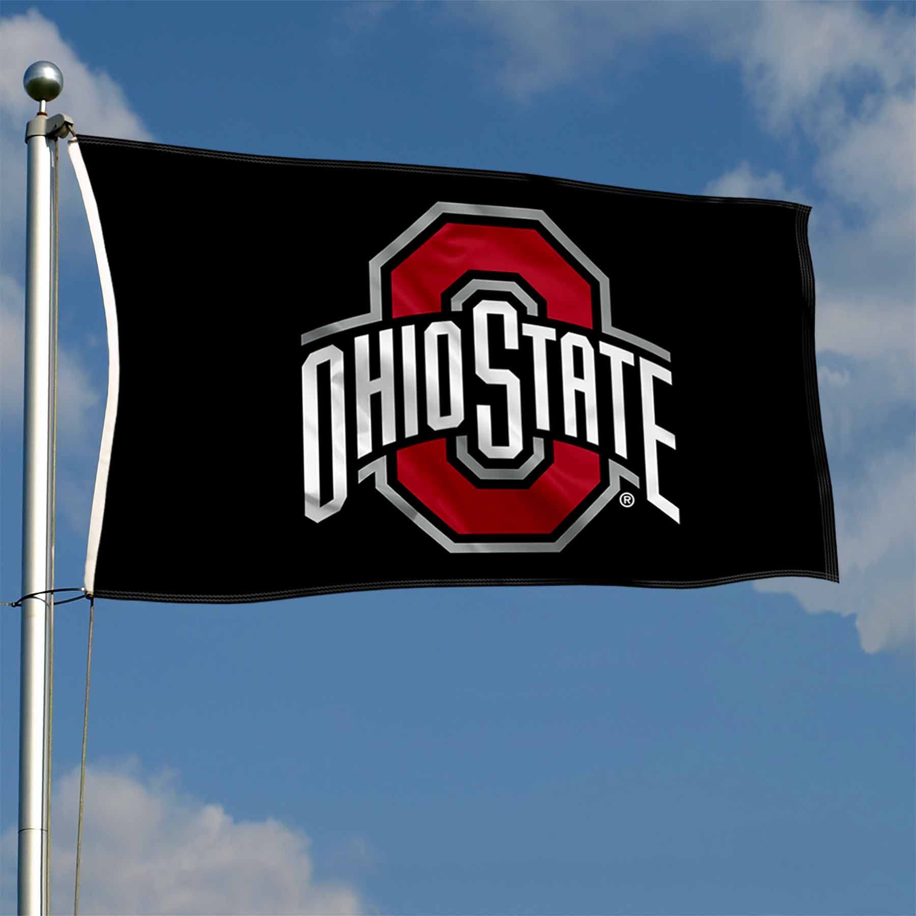 College Flags & Banners Co. Ohio State Buckeyes Black Flag - Sports Collectibles, Sports Memorabilia, Sports Fan Shop, Sports Gifts