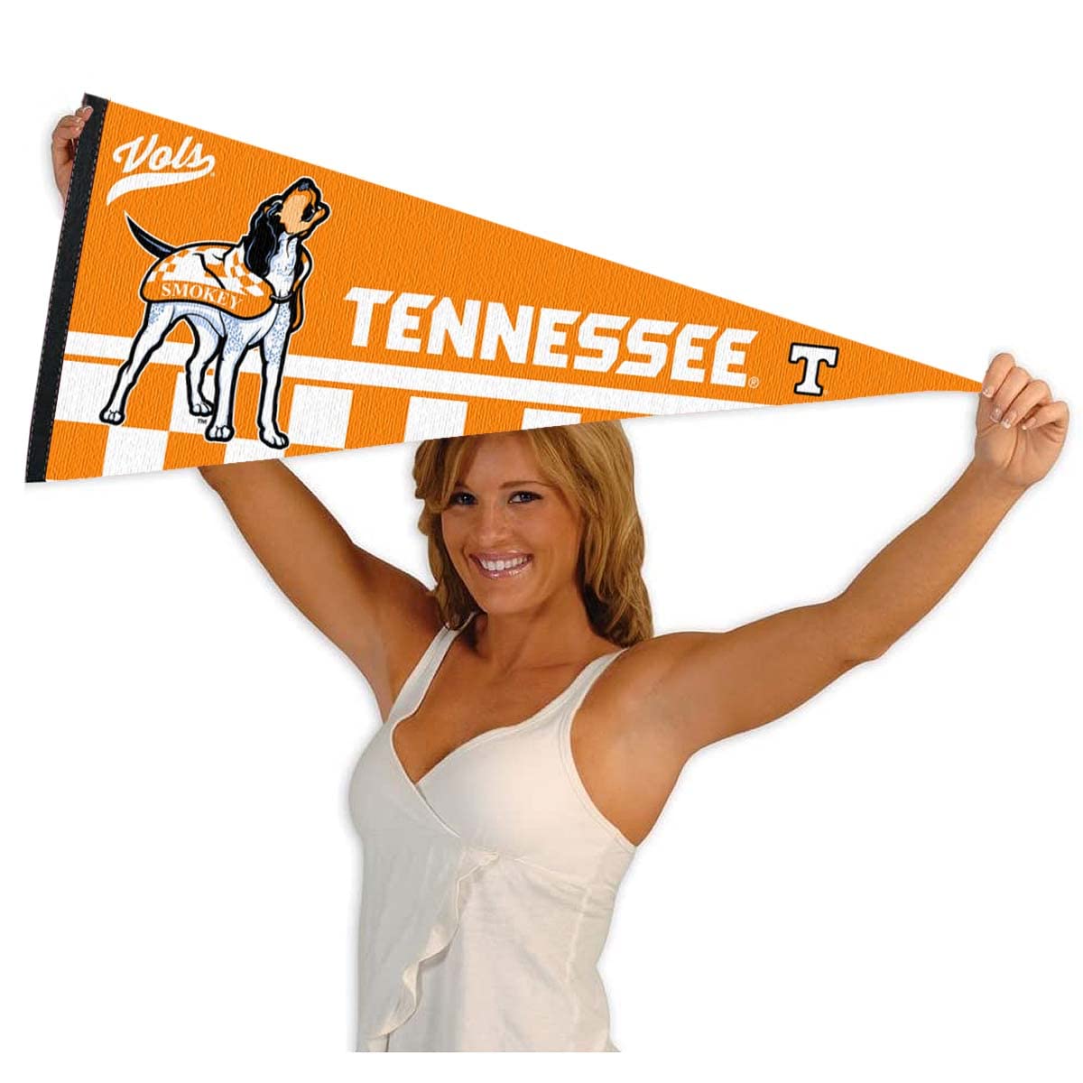 Tennessee Volunteers Mascot Smokey Pennant Banner Flag - Sports Collectibles, Sports Memorabilia, Sports Fan Shop, Sports Gifts