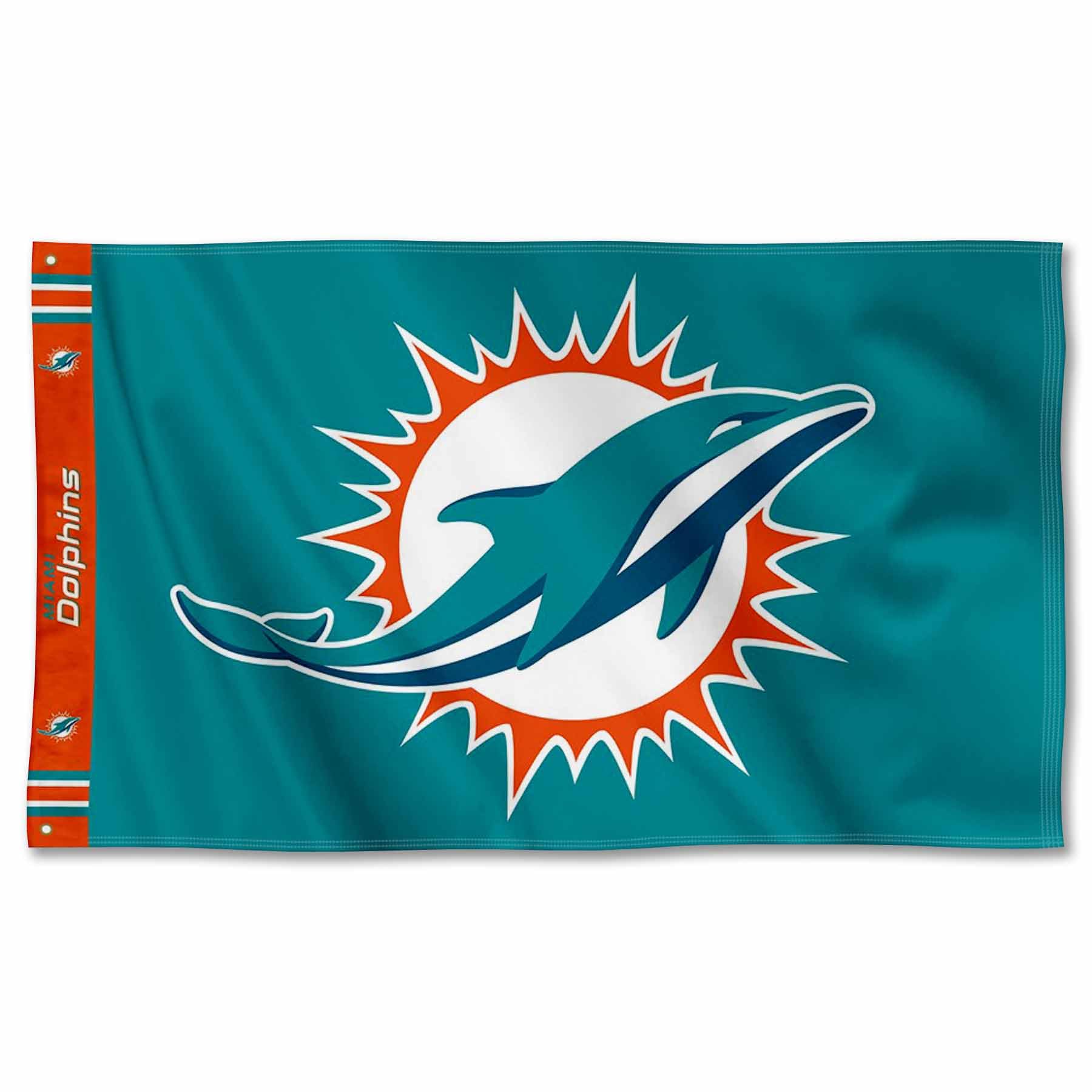 WinCraft Miami Dolphins Printed Header 3x5 Foot Banner Flag - Sports Collectibles, Sports Memorabilia, Sports Fan Shop, Sports Gifts