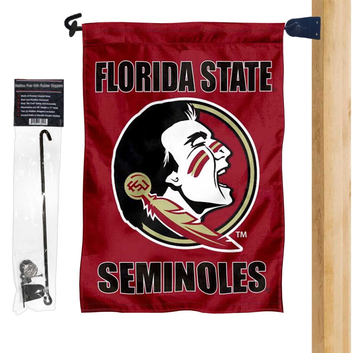 College Flags & Banners Co. Florida State Garden Flag and Mailbox Post Pole Mount Holder Set - Sports Collectibles, Sports Memorabilia, Sports Fan Shop, Sports Gifts