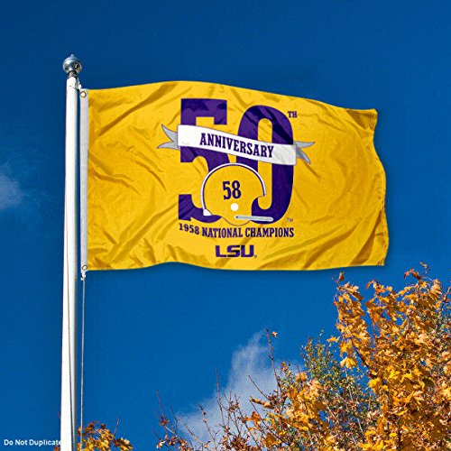 LSU Tigers Large 1958 Anniversary 3x5 College Flag - Sports Collectibles, Sports Memorabilia, Sports Fan Shop, Sports Gifts