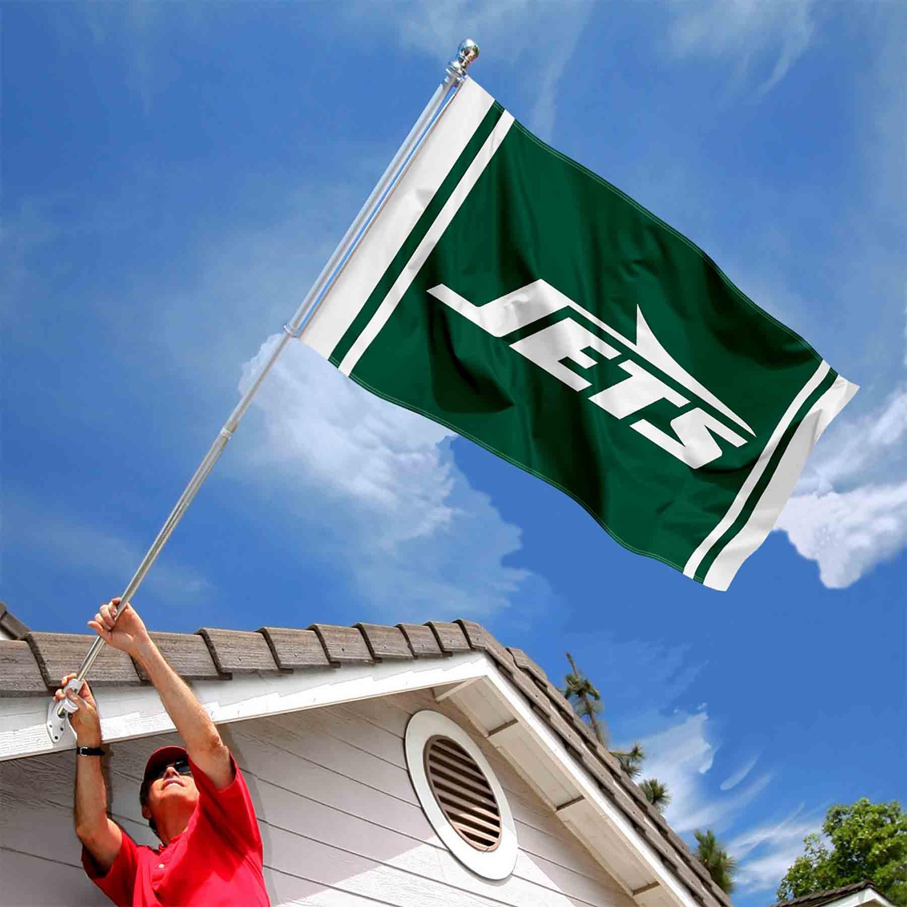 WinCraft New York Jets New Logo Large 3x5 Flag - Sports Collectibles, Sports Memorabilia, Sports Fan Shop, Sports Gifts