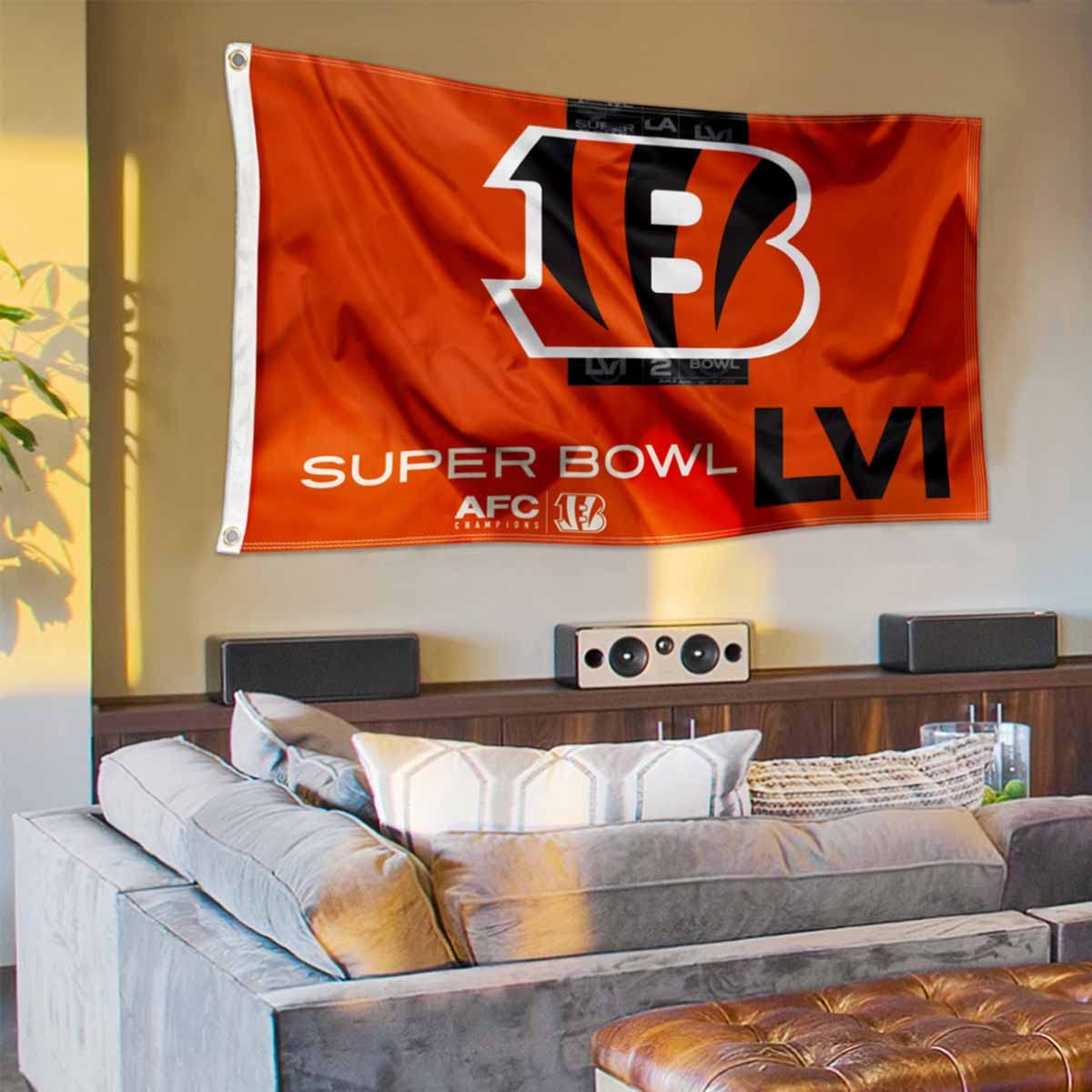 Cincinnati Bengals AFC Super Bowl LVI Bound 3x5 Flag - Sports Collectibles, Sports Memorabilia, Sports Fan Shop, Sports Gifts