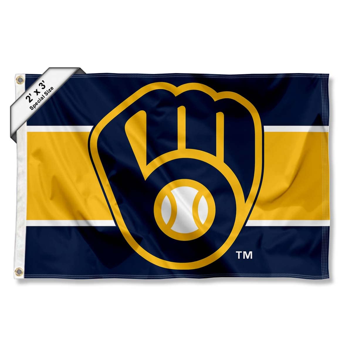 WinCraft Milwaukee Brewers 2x3 Foot Small Flag - Sports Collectibles, Sports Memorabilia, Sports Fan Shop, Sports Gifts