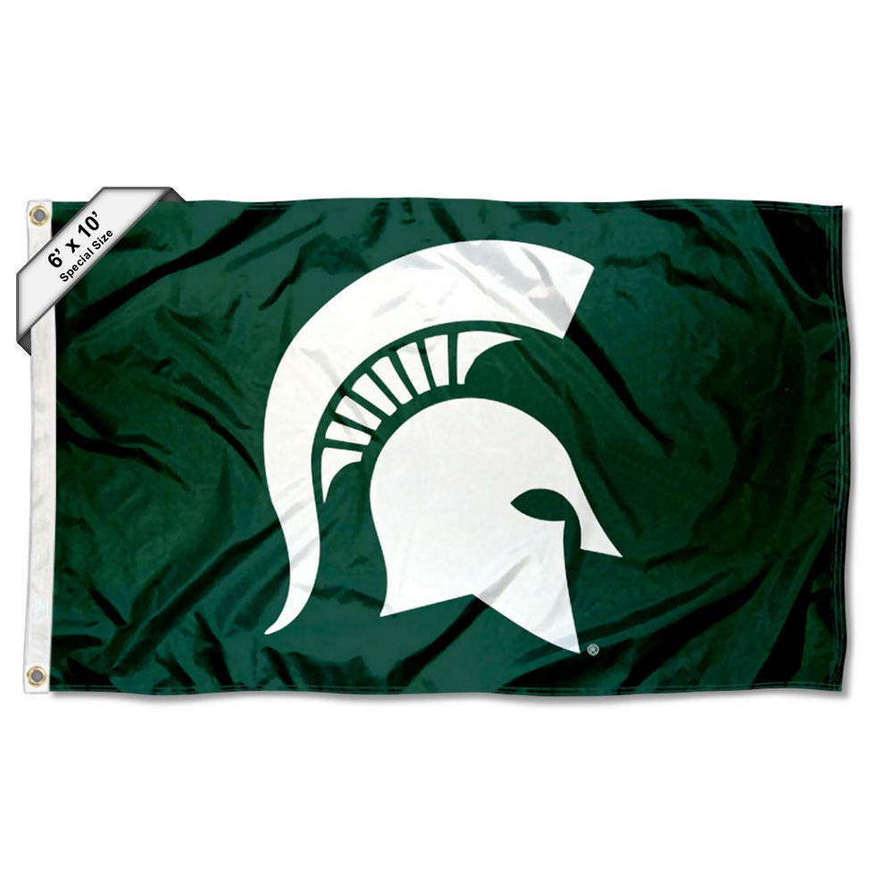 College Flags & Banners Co. Michigan State Spartans 6x10 Feet Spartan Head Large Flag - Sports Collectibles, Sports Memorabilia, Sports Fan Shop, Sports Gifts