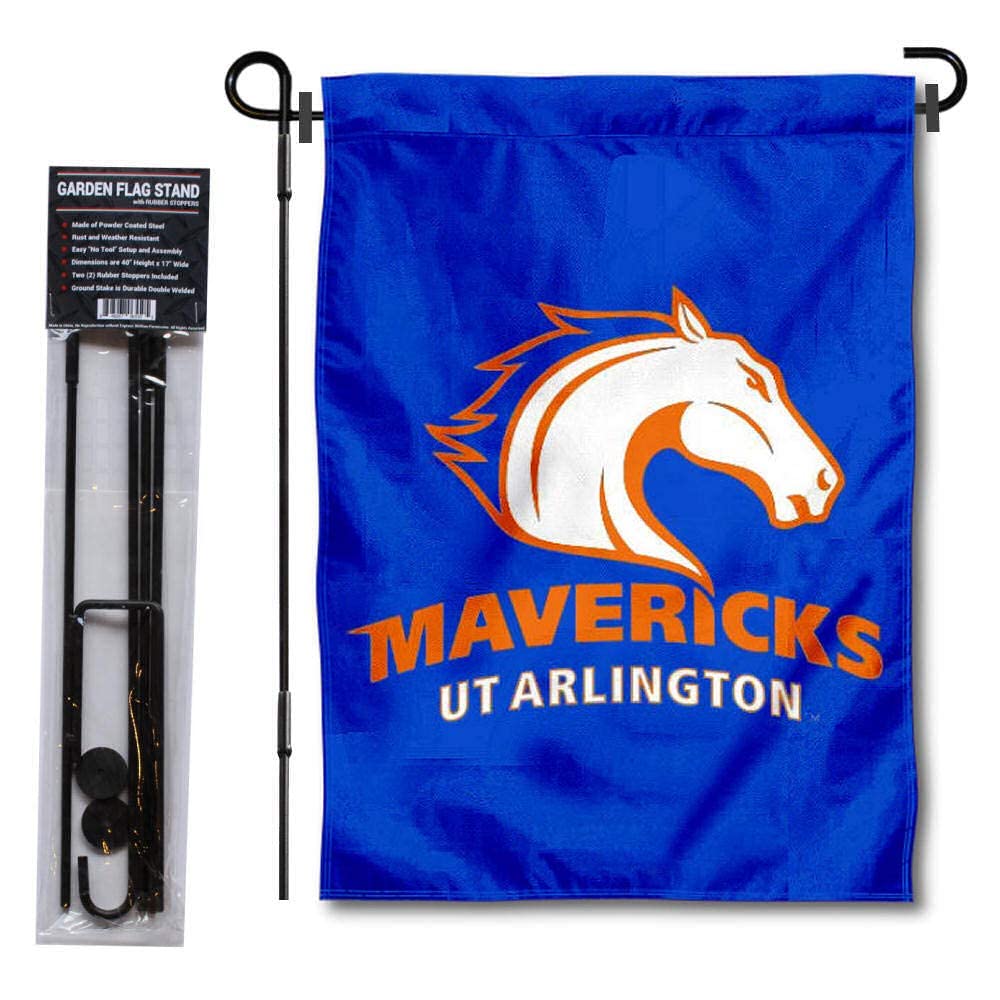 College Flags & Banners Co. Texas Arlington Mavericks Garden Flag and Flag Stand Pole Holder Set - Sports Collectibles, Sports Memorabilia, Sports Fan Shop, Sports Gifts