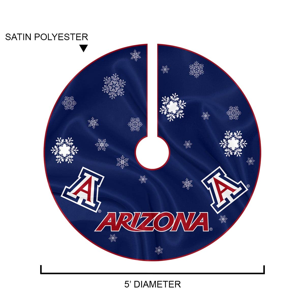 Arizona Wildcats Christmas Tree Skirt Large Xmas Tree Collar Ornament - Sports Collectibles, Sports Memorabilia, Sports Fan Shop, Sports Gifts