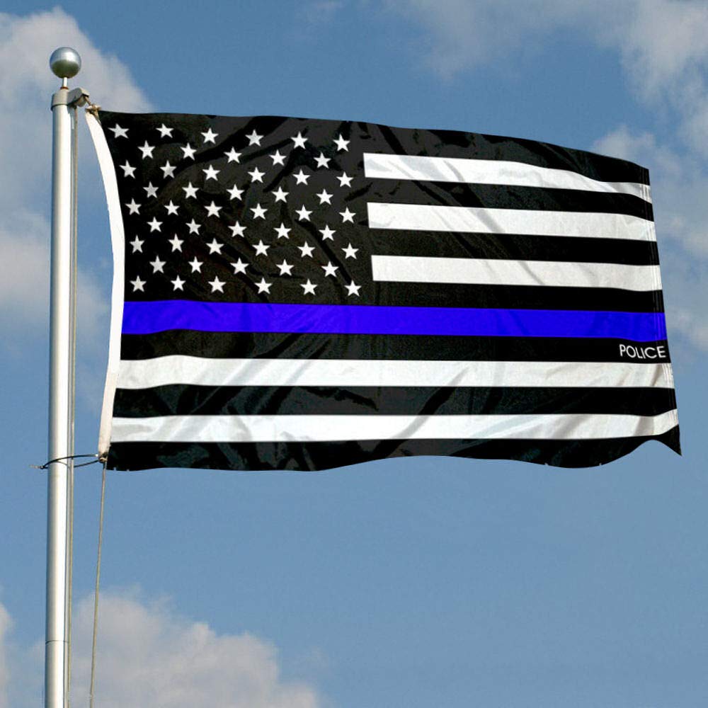 Sports Flags Pennants Company Police Thin Line Flag 3x5 Foot Banner - Sports Collectibles, Sports Memorabilia, Sports Fan Shop, Sports Gifts