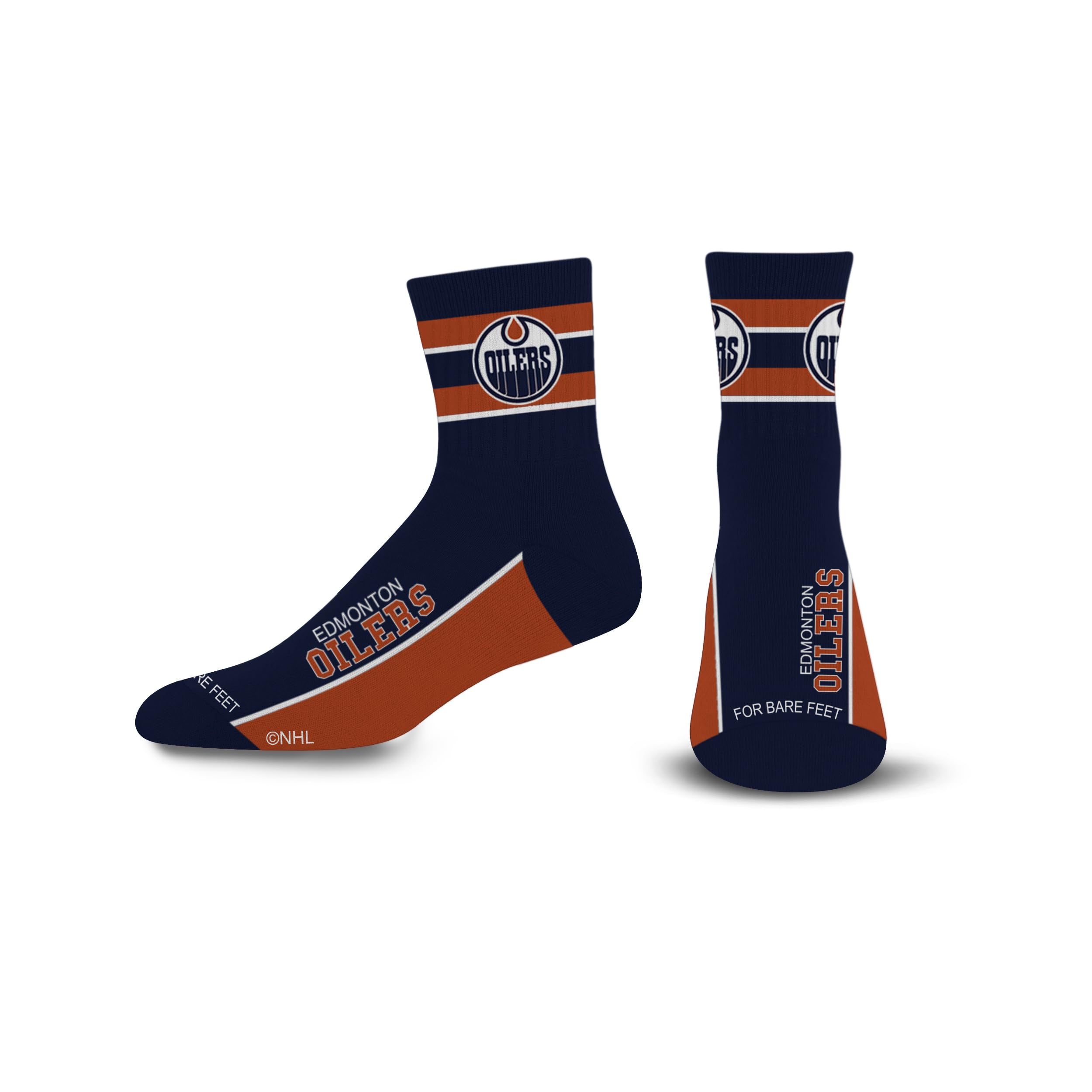 For Bare Feet NHL EDMONTON OILERS Lil' Deuce Quarter Sock Team Color Large - Sports Gifts, Sports Memorabilia, Sports Collectibles, Fan Shop