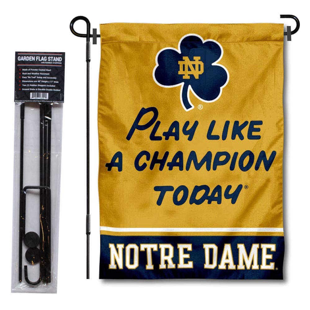 WinCraft Irish Play Like A Champion Today Garden Flag and Pole Stand Holder - Sports Collectibles, Sports Memorabilia, Sports Fan Shop, Sports Gifts