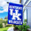 College Flags & Banners Co. Kentucky UK Wildcats New Logo House Flag with Flag Pole Set - Sports Collectibles, Sports Memorabilia, Sports Fan Shop, Sports Gifts