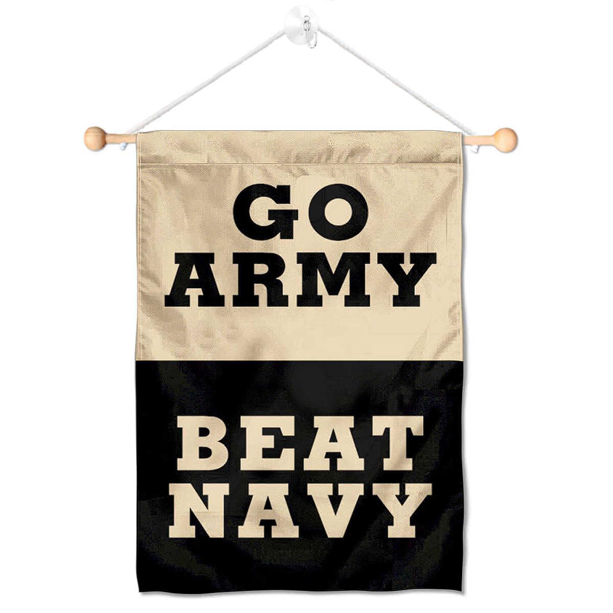 College Flags & Banners Co. Army Black Knights Beat Navy Window Wall Banner Hanging Flag with Suction Cup - Sports Collectibles, Sports Memorabilia, Sports Fan Shop, Sports Gifts