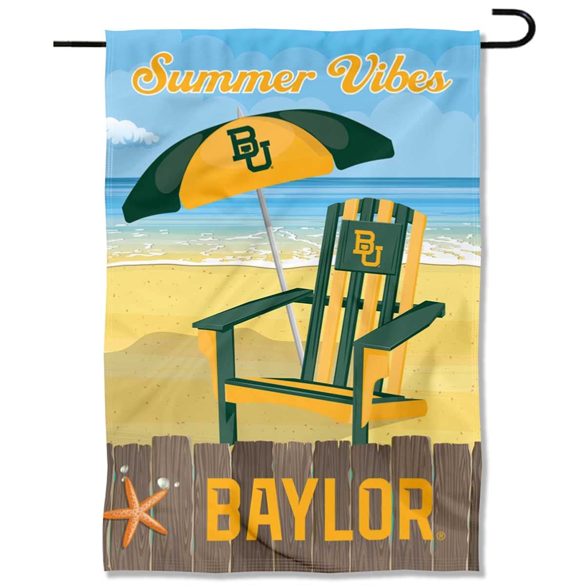 College Flags & Banners Co. Baylor Bears Summer Season Vibes Double Sided Garden Yard Flag - Sports Collectibles, Sports Memorabilia, Sports Fan Shop, Sports Gifts