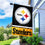 WinCraft Steelers Banner House Flag and 5 Foot Flagpole Set - Sports Collectibles, Sports Memorabilia, Sports Fan Shop, Sports Gifts