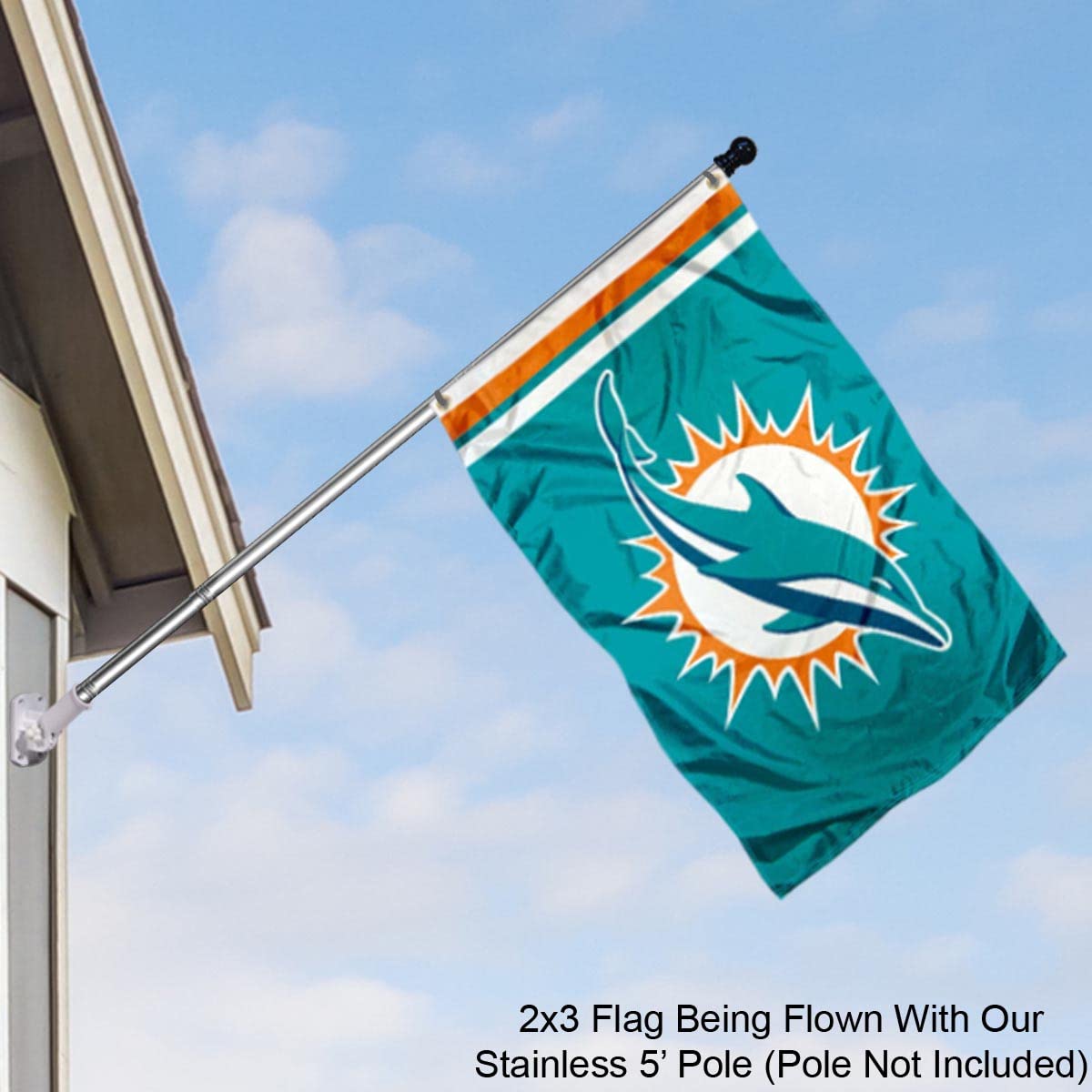 WinCraft Miami Dolphins 2x3 Feet Flag - Sports Collectibles, Sports Memorabilia, Sports Fan Shop, Sports Gifts