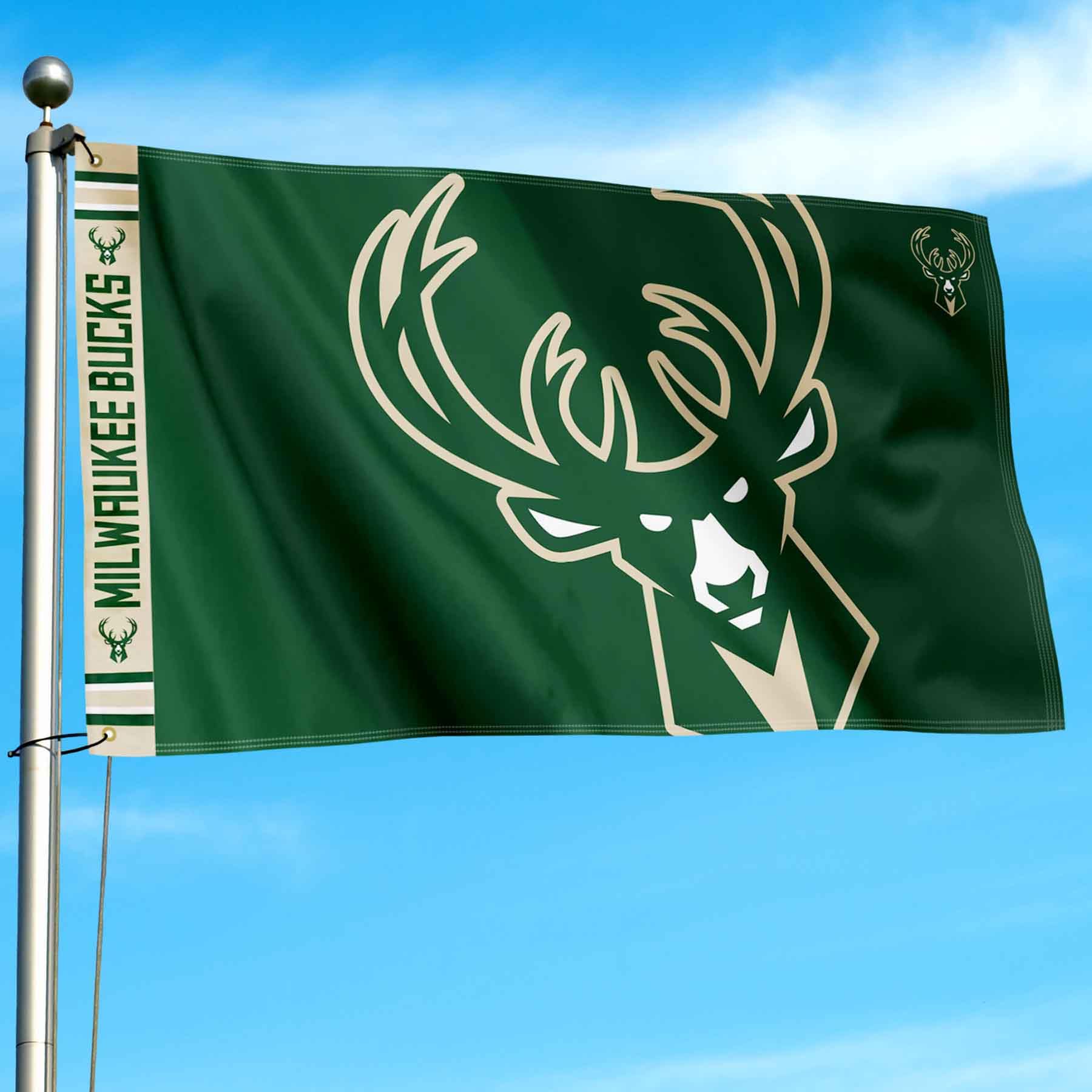 WinCraft Milwaukee Bucks Printed Header 3x5 Premium Banner Flag - Sports Collectibles, Sports Memorabilia, Sports Fan Shop, Sports Gifts
