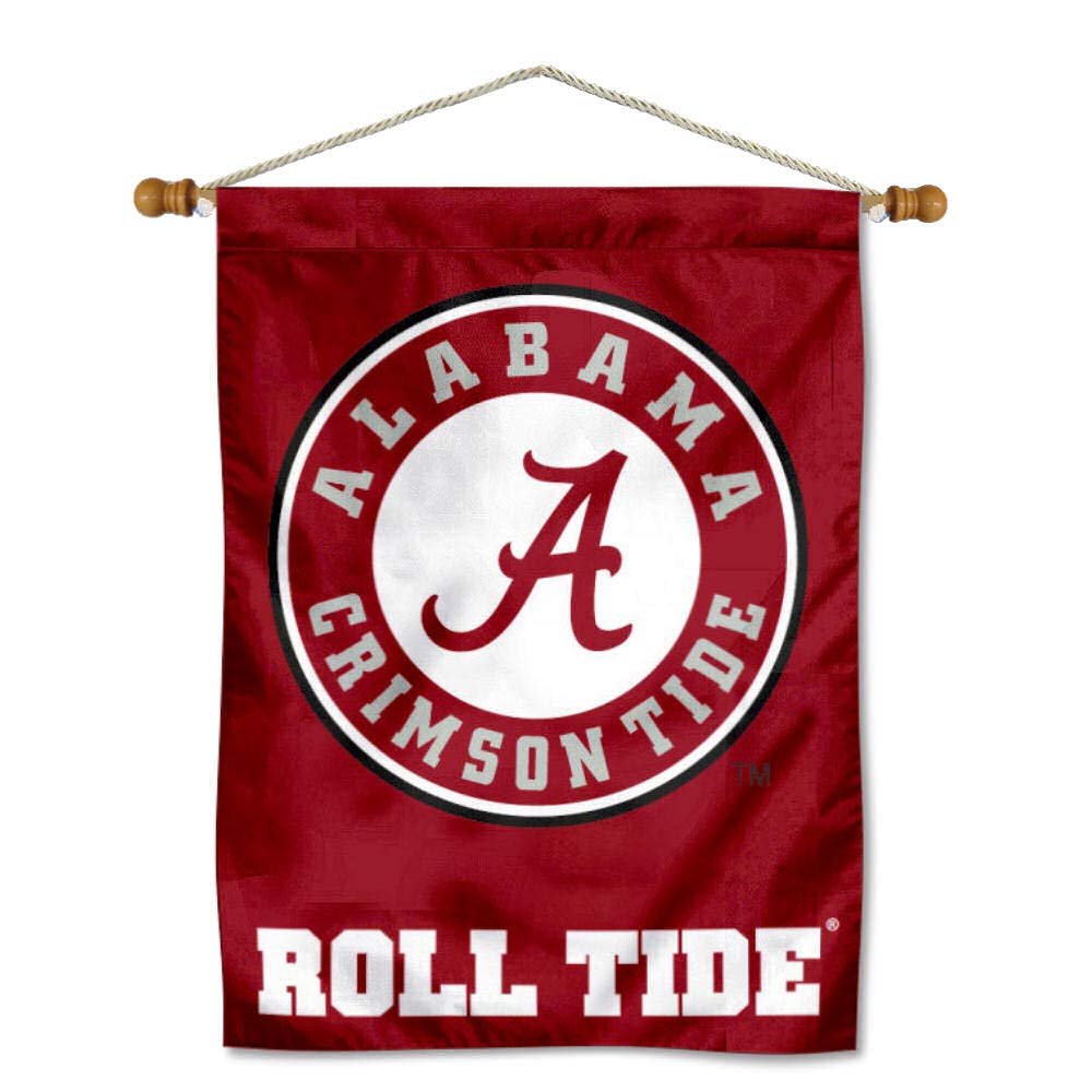 College Flags & Banners Co. University of Alabama Outdoor Flag and Wood Banner Pole Set - Sports Collectibles, Sports Memorabilia, Sports Fan Shop, Sports Gifts