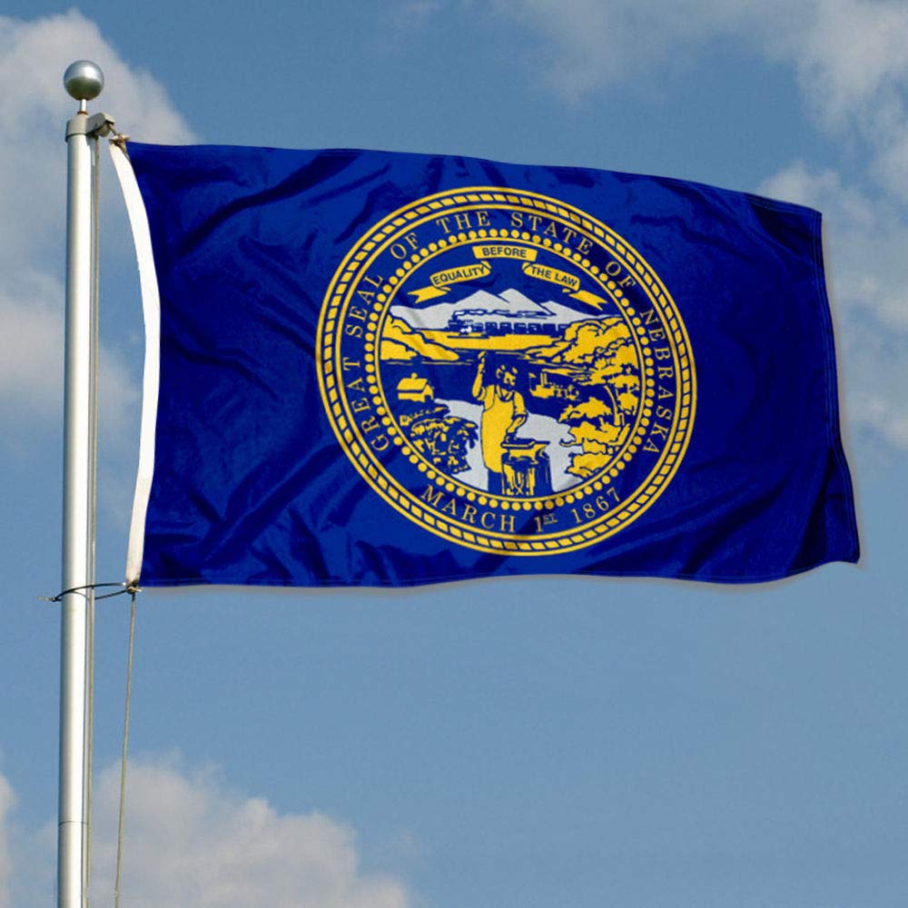 Sports Flags Pennants Company State of Nebraska Flag 3x5 Foot Banner - Sports Collectibles, Sports Memorabilia, Sports Fan Shop, Sports Gifts