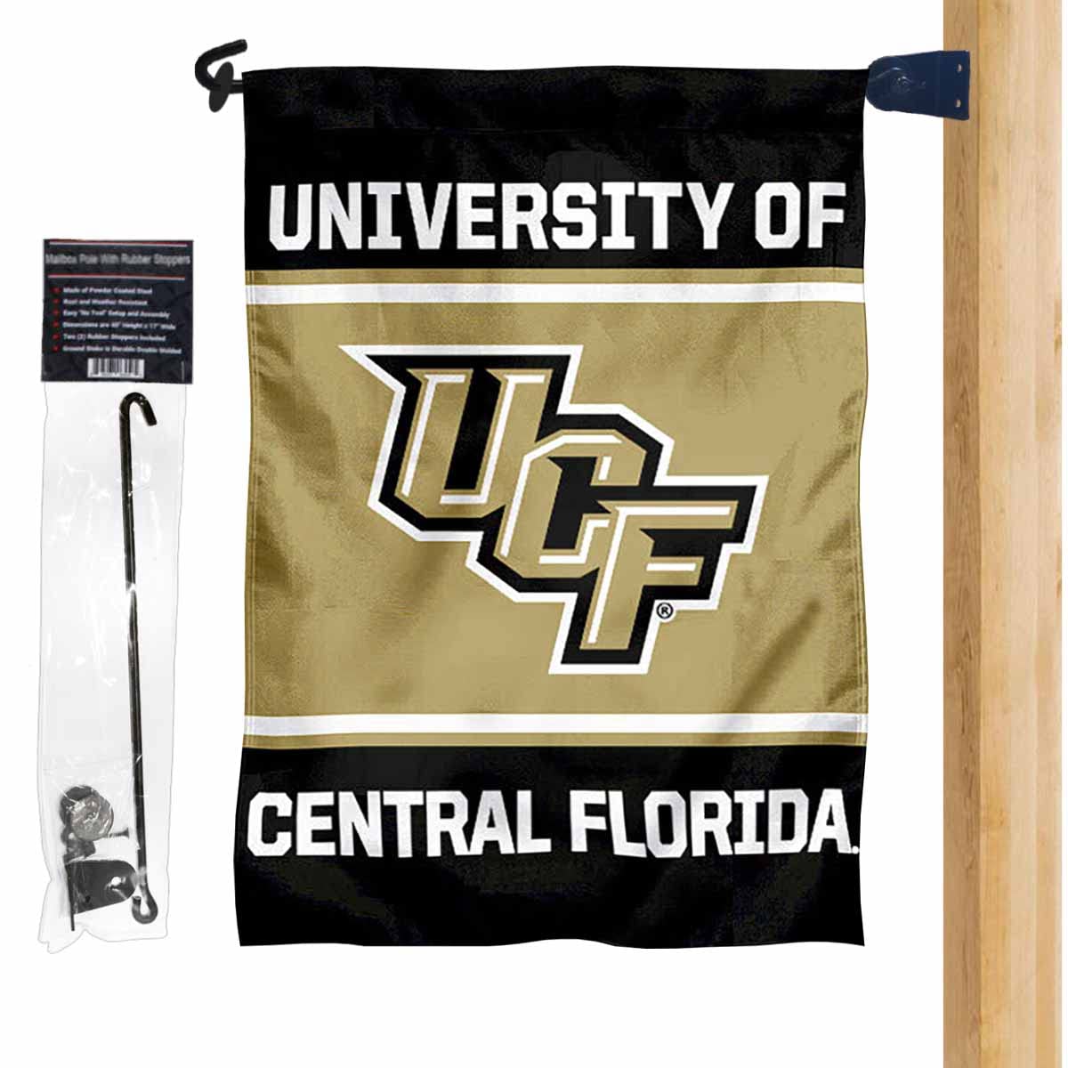 College Flags & Banners Co. UCF Knights Garden Flag and Mailbox Post Pole Mount Holder Set - Sports Collectibles, Sports Memorabilia, Sports Fan Shop, Sports Gifts