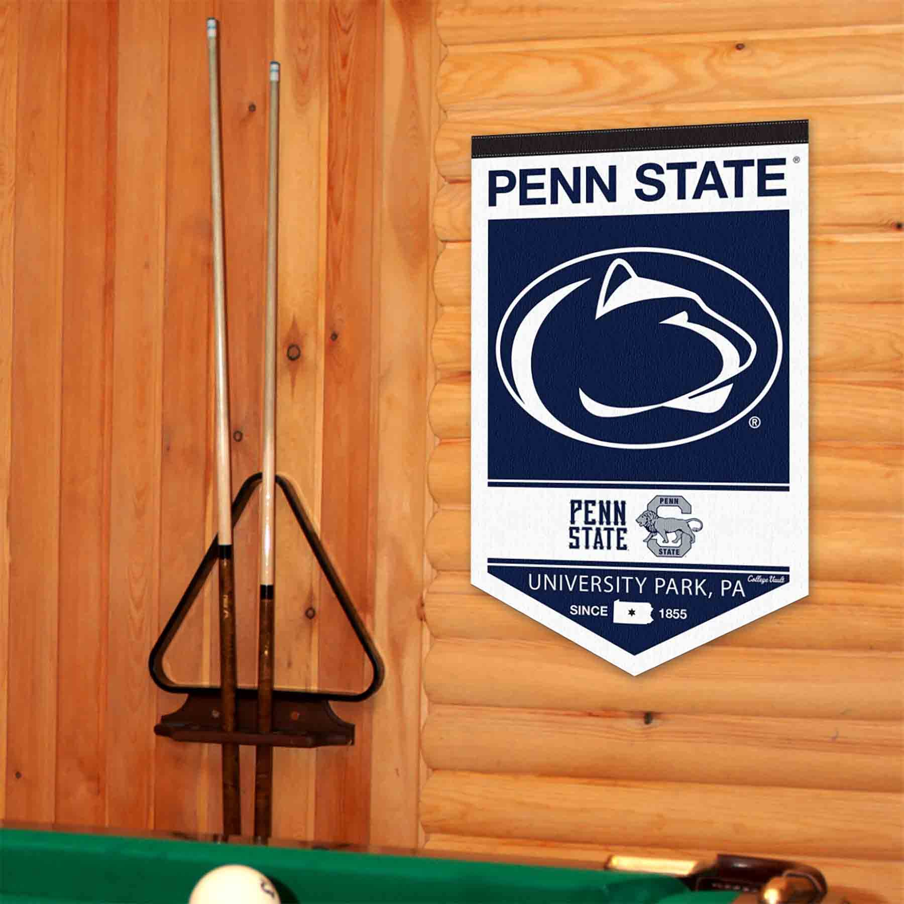 College Flags & Banners Co. Penn State Nittany Lions Heritage History Banner Pennant - Sports Collectibles, Sports Memorabilia, Sports Fan Shop, Sports Gifts