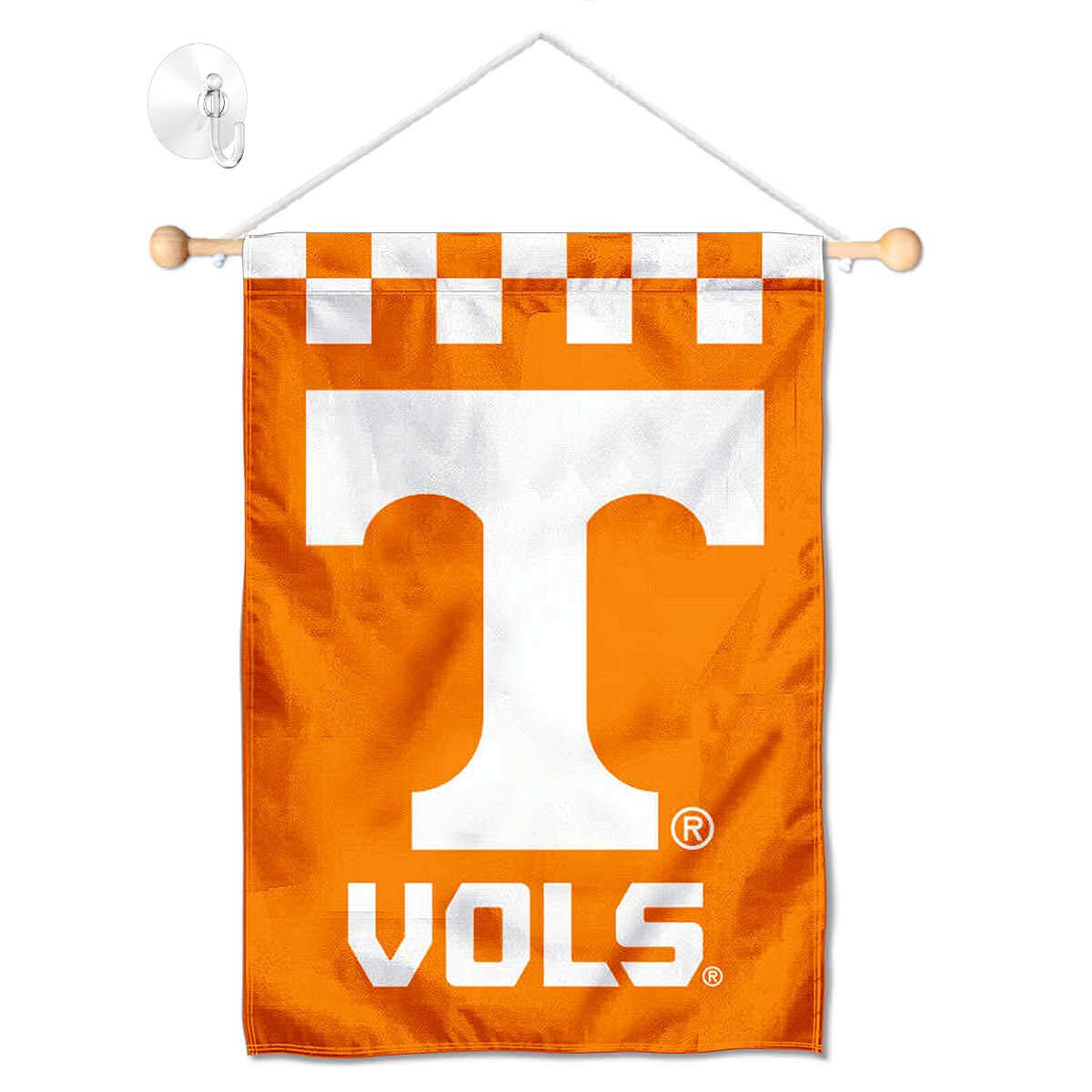 Tennessee Volunteers Checkerboard Banner for Windows Doors and Walls - Sports Collectibles, Sports Memorabilia, Sports Fan Shop, Sports Gifts