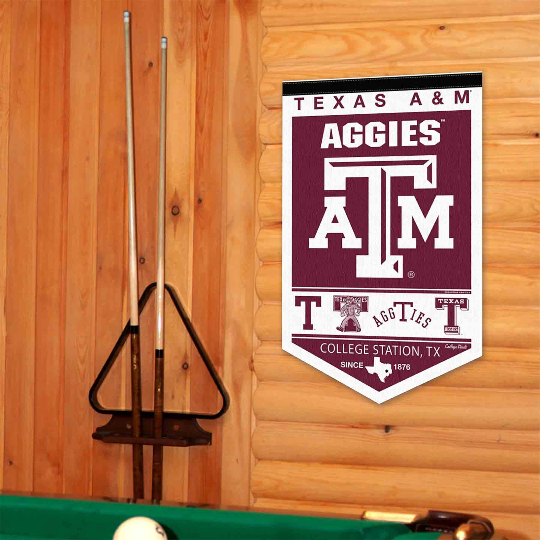 College Flags & Banners Co. Texas A&M Aggies Heritage History Banner Pennant - Sports Collectibles, Sports Memorabilia, Sports Fan Shop, Sports Gifts