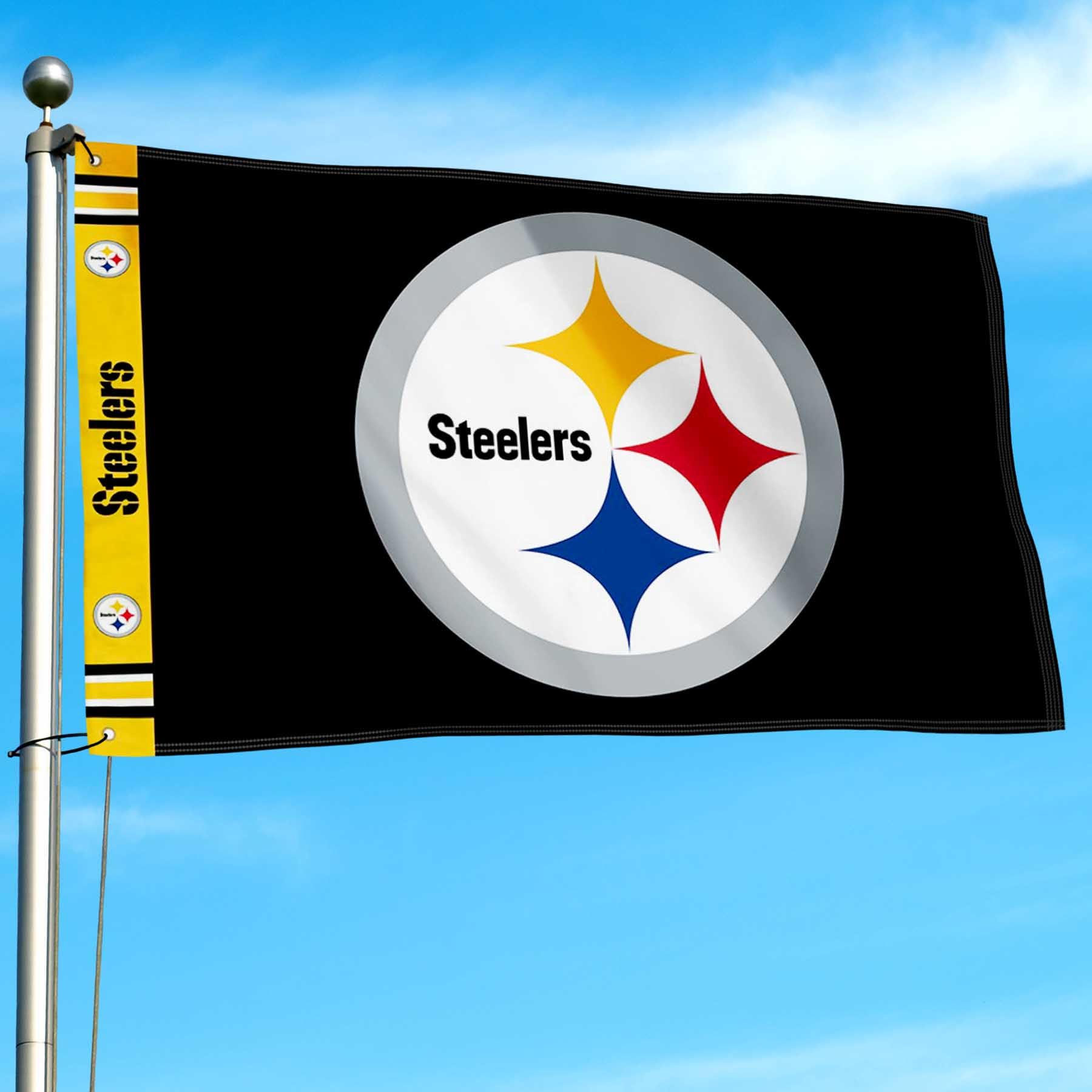 WinCraft Pittsburgh Steelers Printed Header 3x5 Foot Banner Flag - Sports Collectibles, Sports Memorabilia, Sports Fan Shop, Sports Gifts