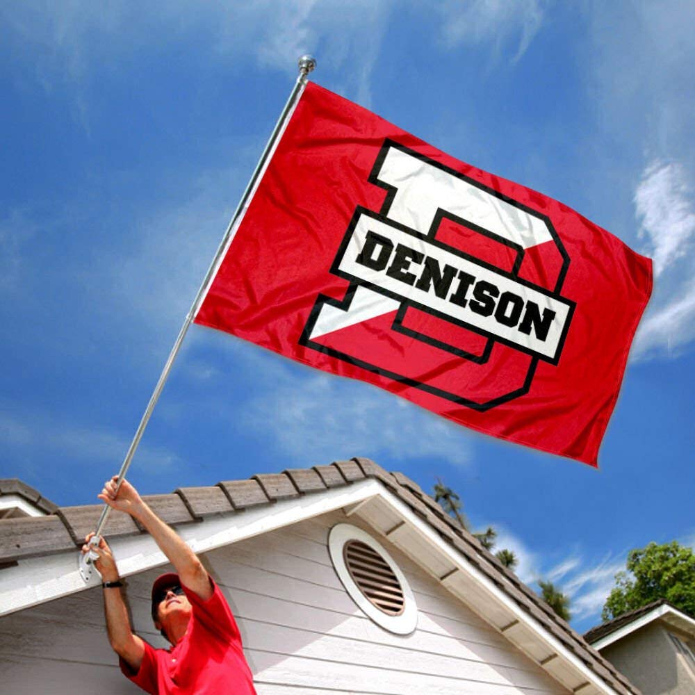College Flags & Banners Co. Denison Big Red Flag and USA 3x5 Flag Set - Sports Collectibles, Sports Memorabilia, Sports Fan Shop, Sports Gifts