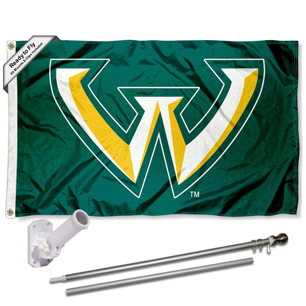 College Flags & Banners Co. WSU Warriors Flag and Pole Bracket Mount Bundle - Sports Collectibles, Sports Memorabilia, Sports Fan Shop, Sports Gifts