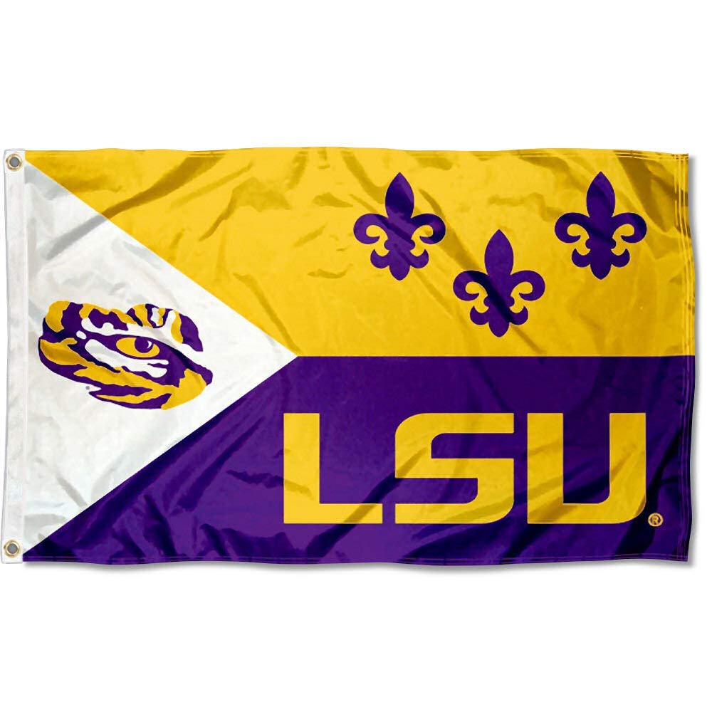 College Flags & Banners Co. LSU Tigers Acadia and USA Flag 3x5 Set - Sports Collectibles, Sports Memorabilia, Sports Fan Shop, Sports Gifts