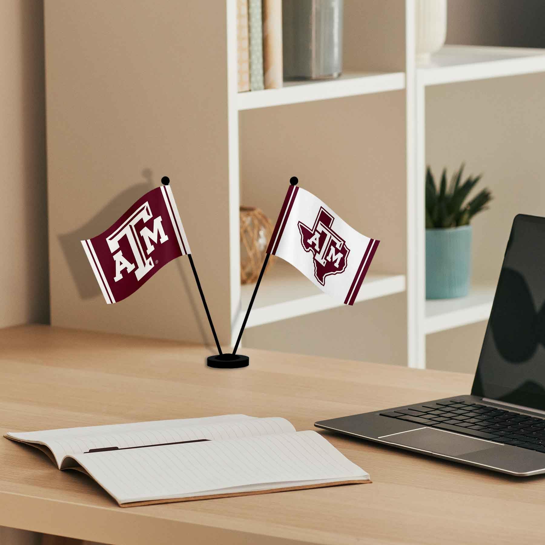 WinCraft Texas A&M Aggies Desk and Table Top Flags - Sports Collectibles, Sports Memorabilia, Sports Fan Shop, Sports Gifts