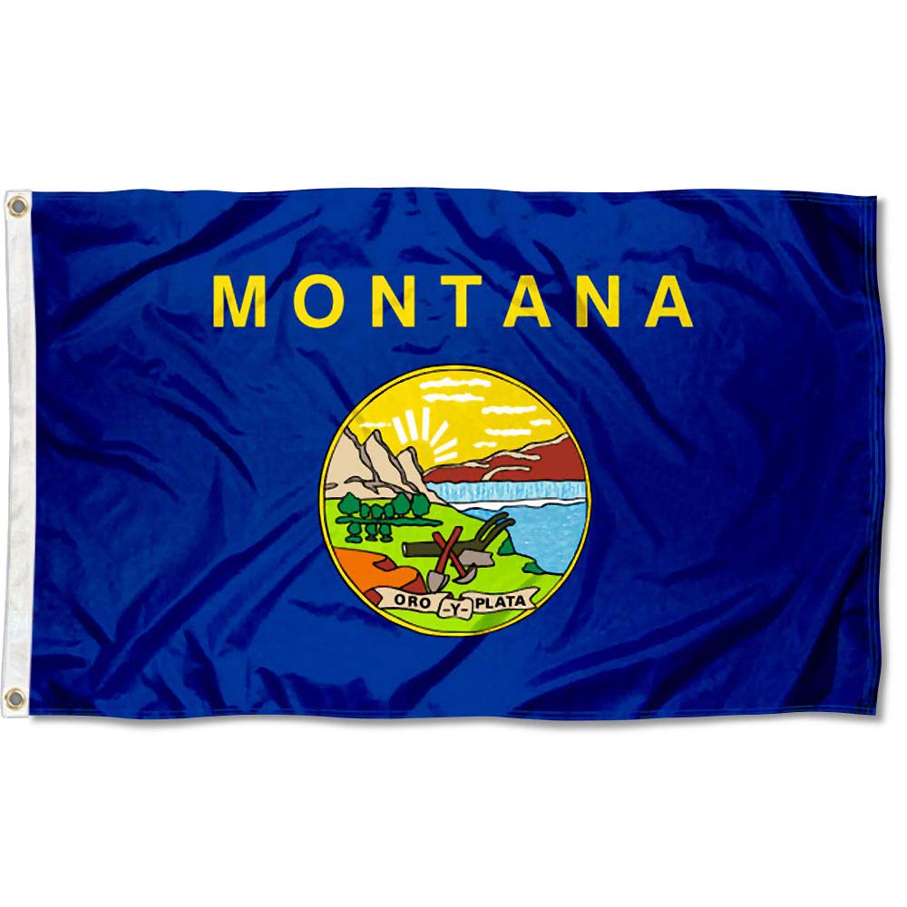 Sports Flags Pennants Company State of Montana Flag 3x5 Foot Banner - Sports Collectibles, Sports Memorabilia, Sports Fan Shop, Sports Gifts