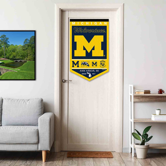 College Flags & Banners Co. Michigan Team University Wolverines Heritage History Banner Pennant - Sports Collectibles, Sports Memorabilia, Sports Fan Shop, Sports Gifts