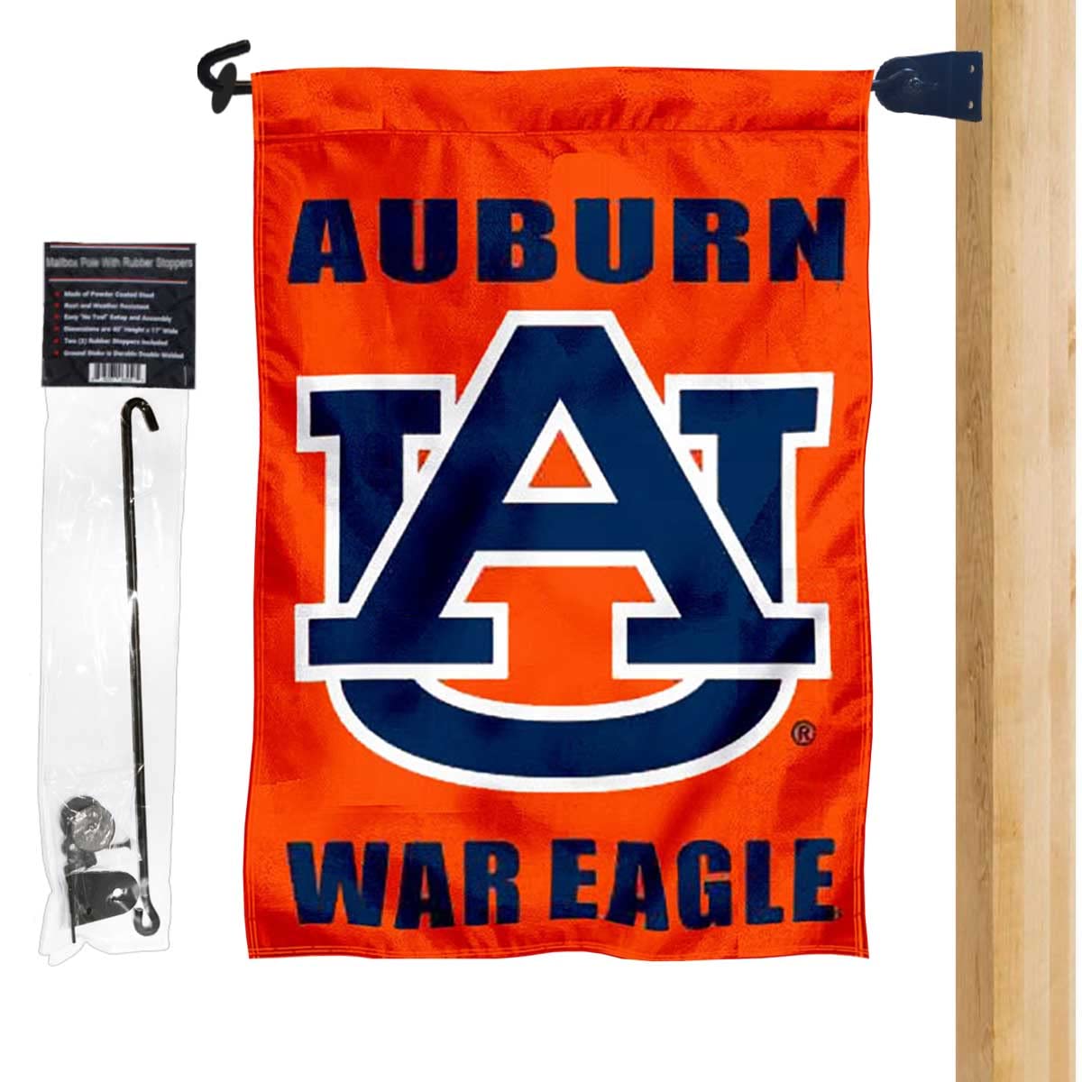 Auburn Tigers Garden Flag and Mailbox Post Pole Mount Holder Set - Sports Collectibles, Sports Memorabilia, Sports Fan Shop, Sports Gifts
