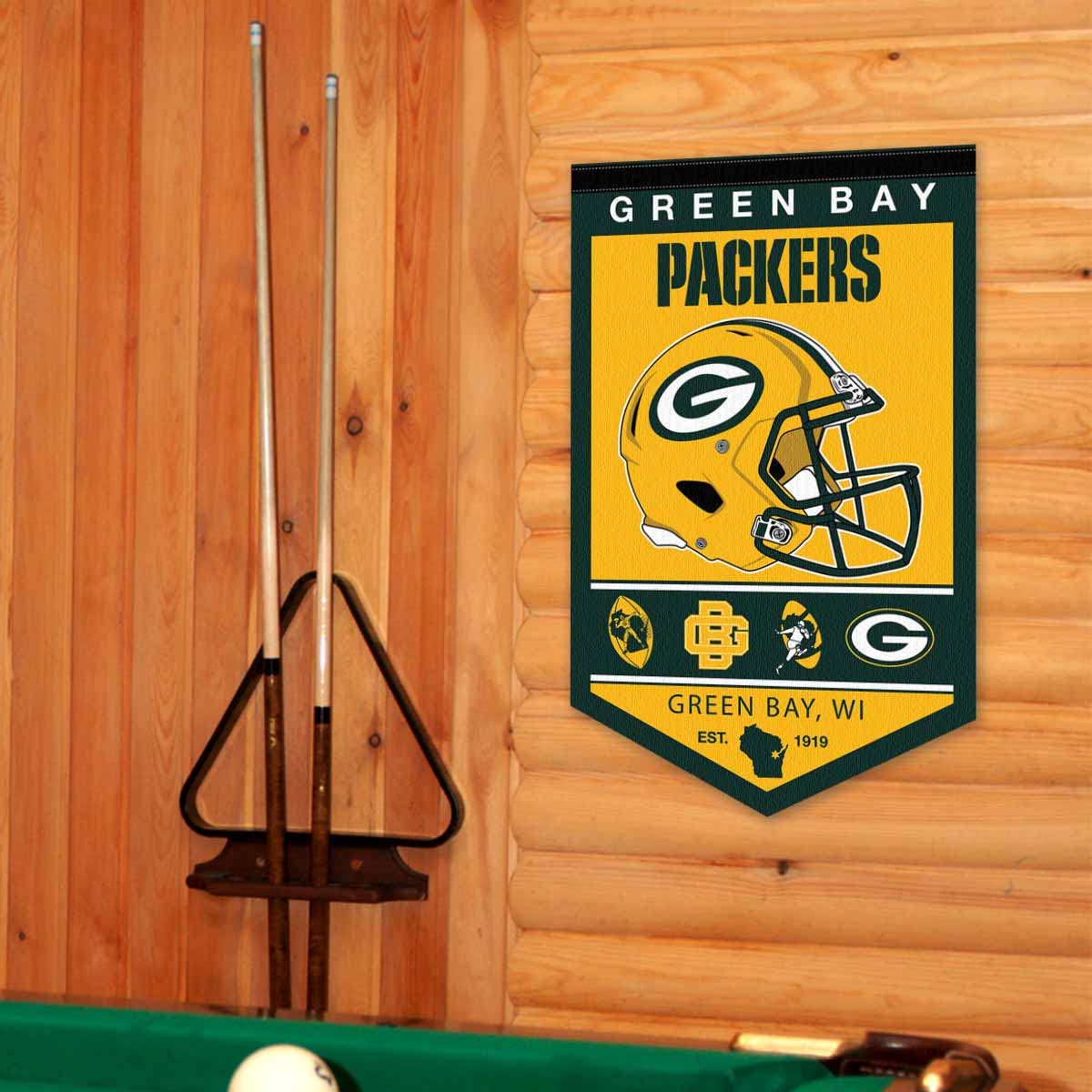WinCraft Green Bay Packers Heritage History Banner Pennant - Sports Collectibles, Sports Memorabilia, Sports Fan Shop, Sports Gifts