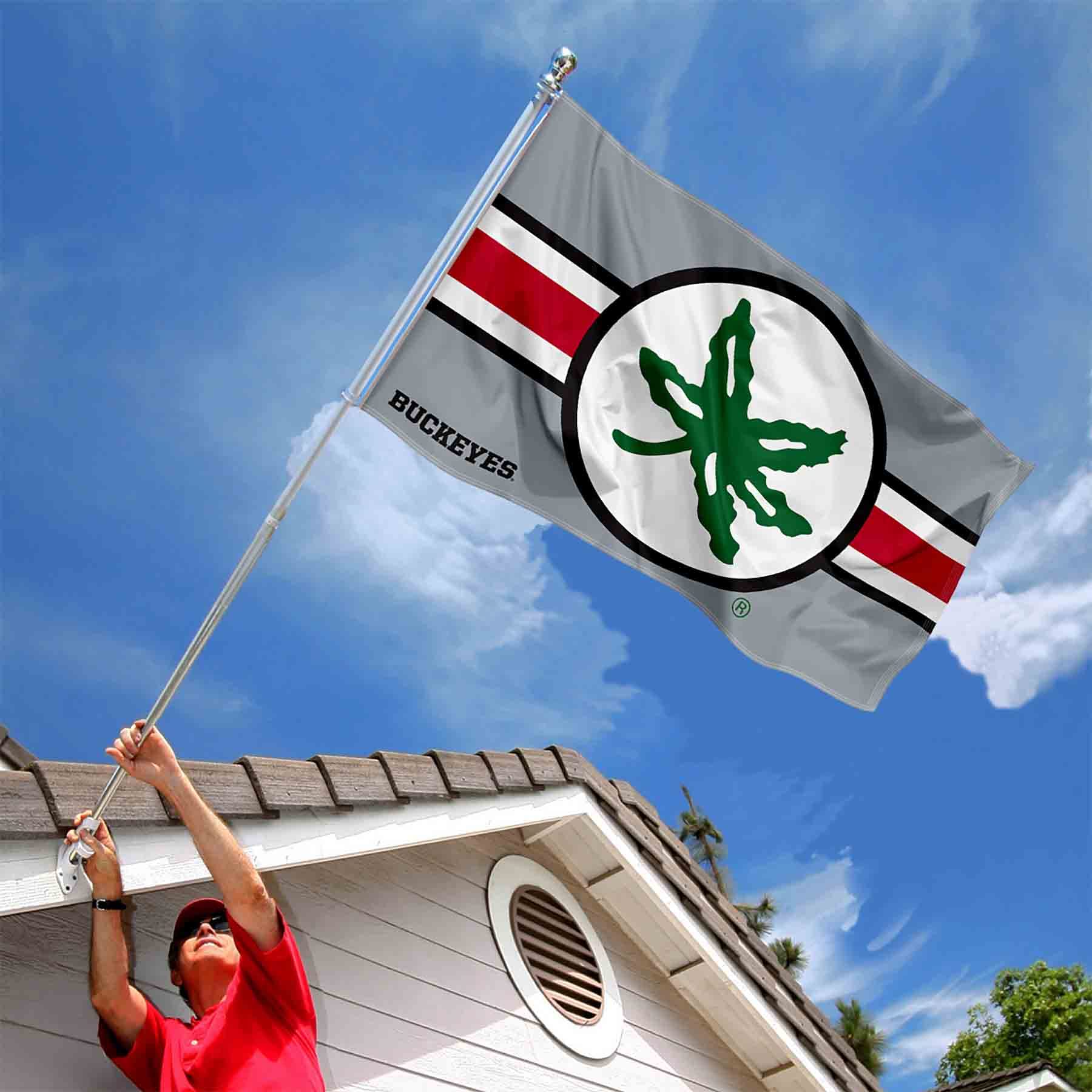 Ohio State Buckeyes Buckeye Leaf 3x5 Banner Flag - Sports Collectibles, Sports Memorabilia, Sports Fan Shop, Sports Gifts