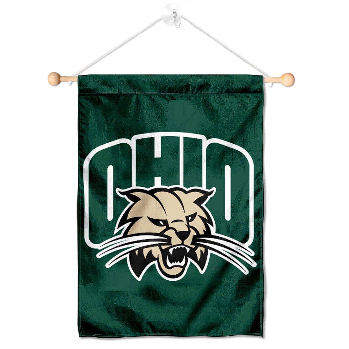 College Flags & Banners Co. Ohio Bobcats Banner for Windows Doors and Walls - Sports Collectibles, Sports Memorabilia, Sports Fan Shop, Sports Gifts