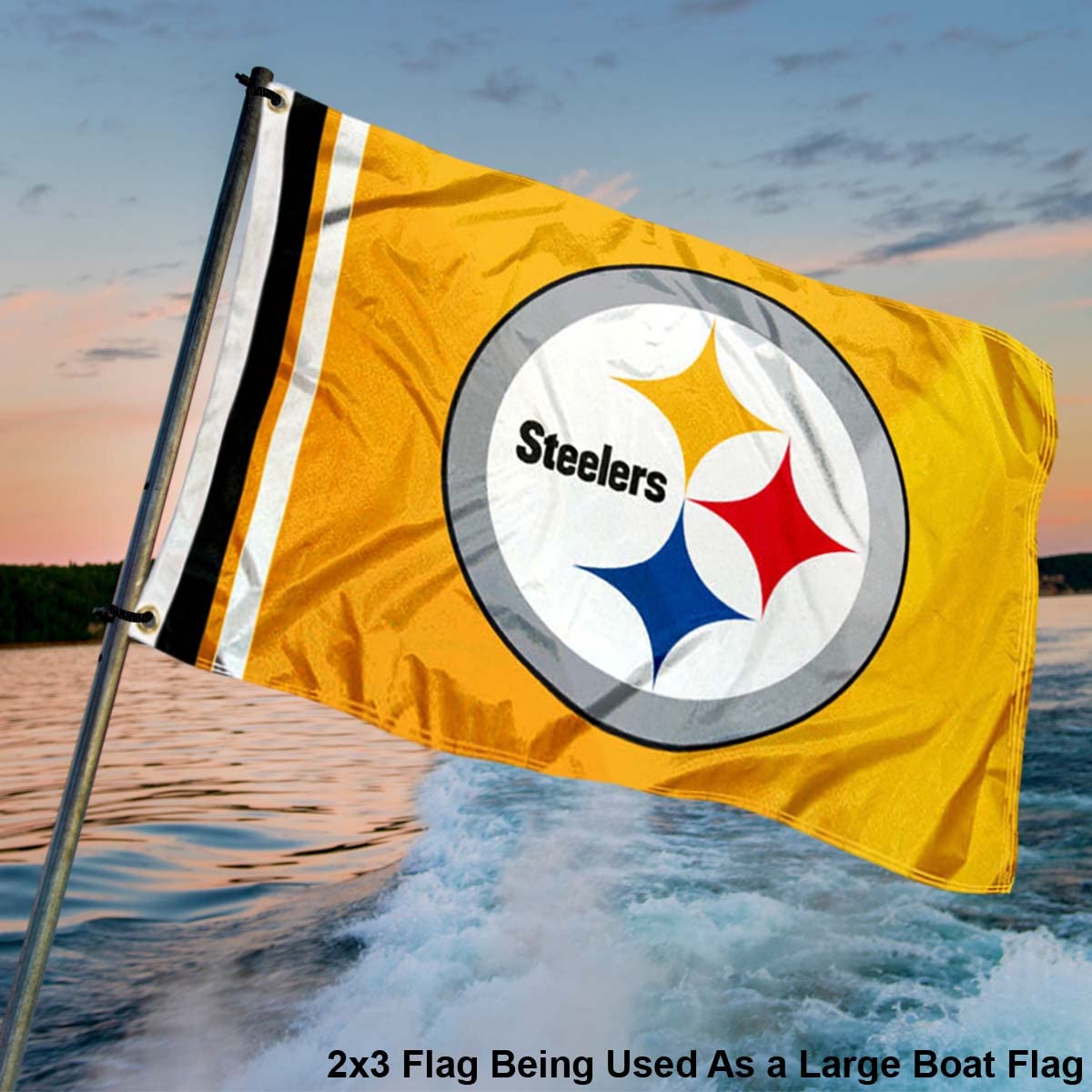 WinCraft Pittsburgh Steelers 2x3 Feet Flag - Sports Collectibles, Sports Memorabilia, Sports Fan Shop, Sports Gifts