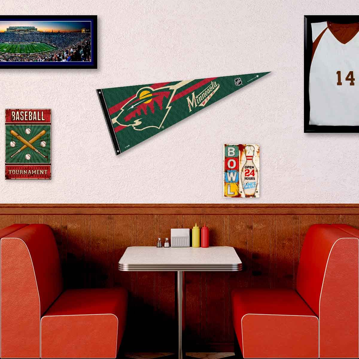 Minnesota Wild Pennant Flag and Wall Tack Pads Mounts - Sports Collectibles, Sports Memorabilia, Sports Fan Shop, Sports Gifts