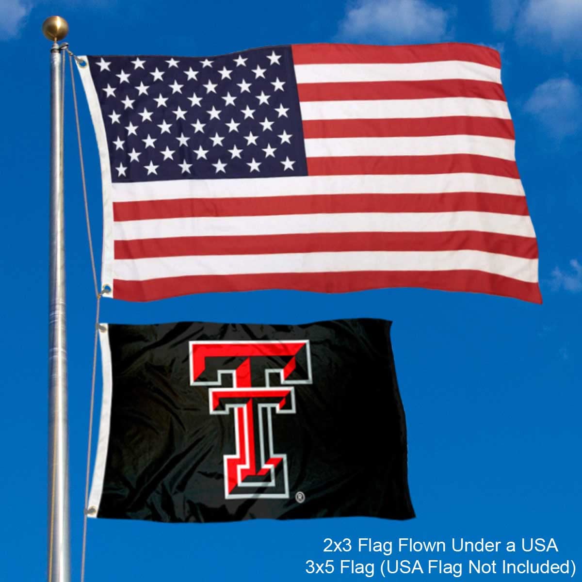 College Flags & Banners Co. Texas Tech Red Raiders Black 2x3 Foot Flag - Sports Collectibles, Sports Memorabilia, Sports Fan Shop, Sports Gifts