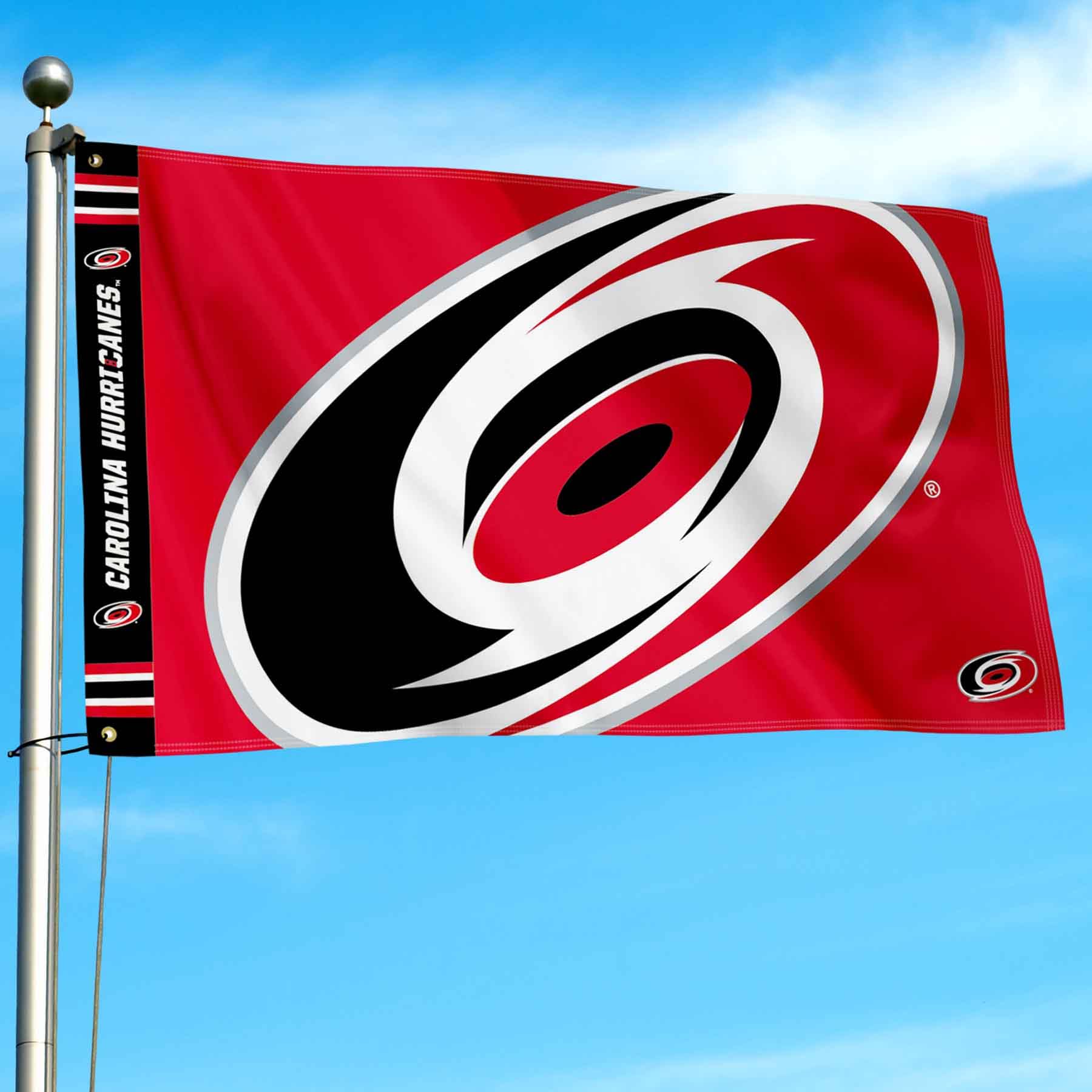 WinCraft Carolina Hurricanes Printed Header 3x5 Premium Banner Flag - Sports Collectibles, Sports Memorabilia, Sports Fan Shop, Sports Gifts