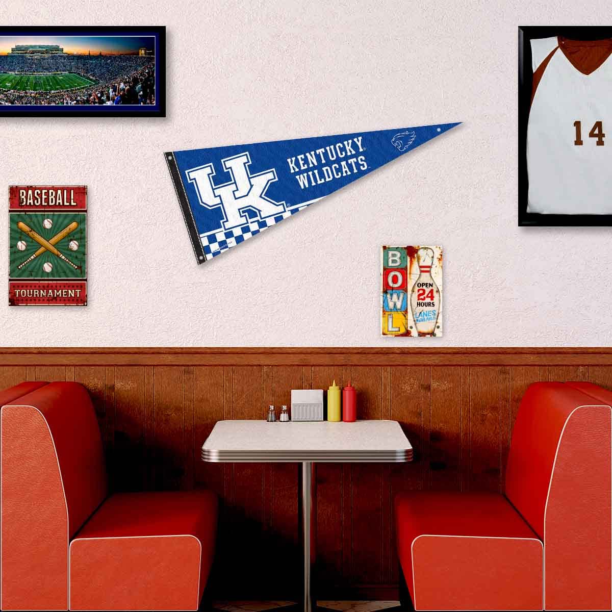 College Flags & Banners Co. Kentucky Wildcats Pennant Flag and Wall Tack Mount Pads - Sports Collectibles, Sports Memorabilia, Sports Fan Shop, Sports Gifts
