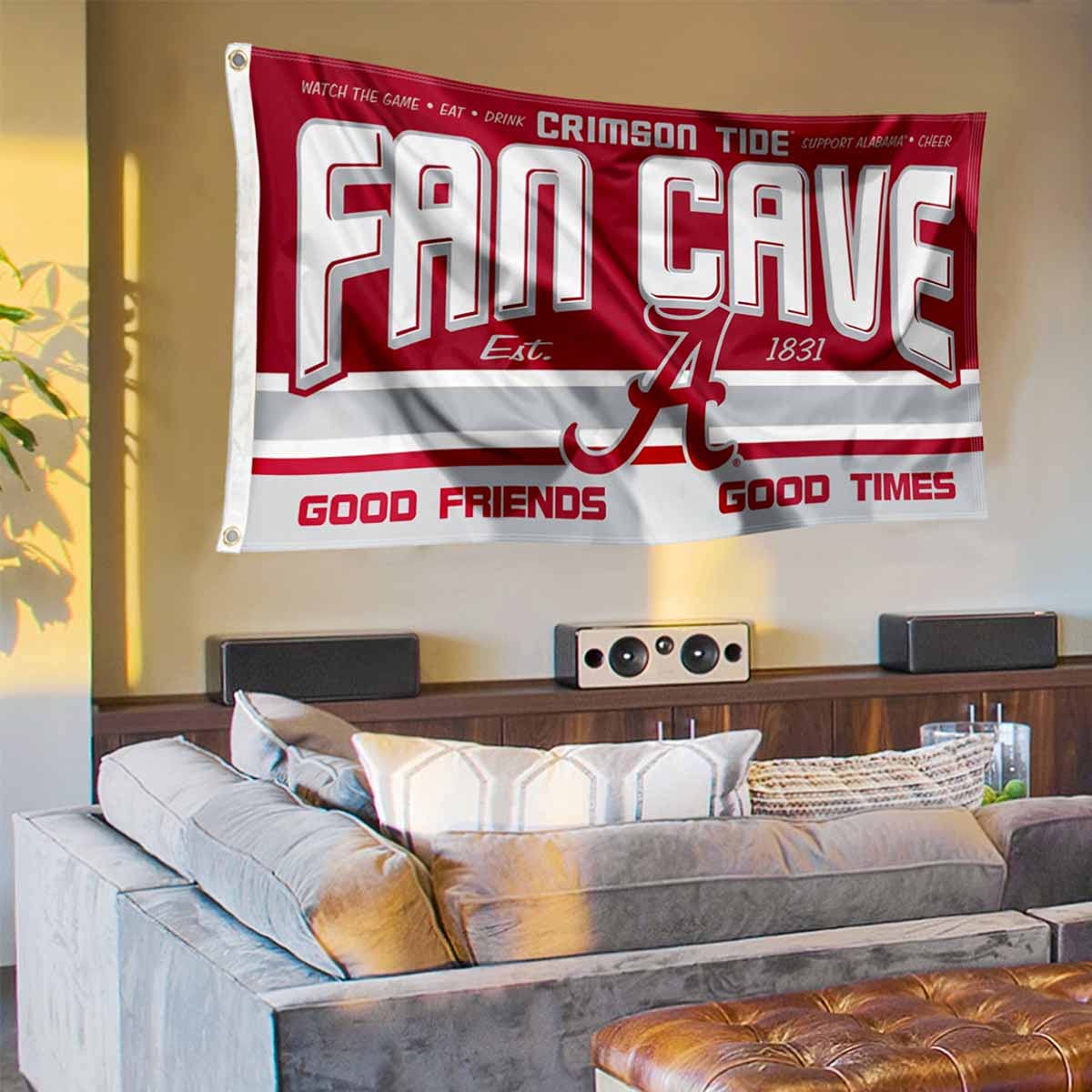 Alabama Crimson Tide Fan Man Cave Banner Flag - Sports Collectibles, Sports Memorabilia, Sports Fan Shop, Sports Gifts